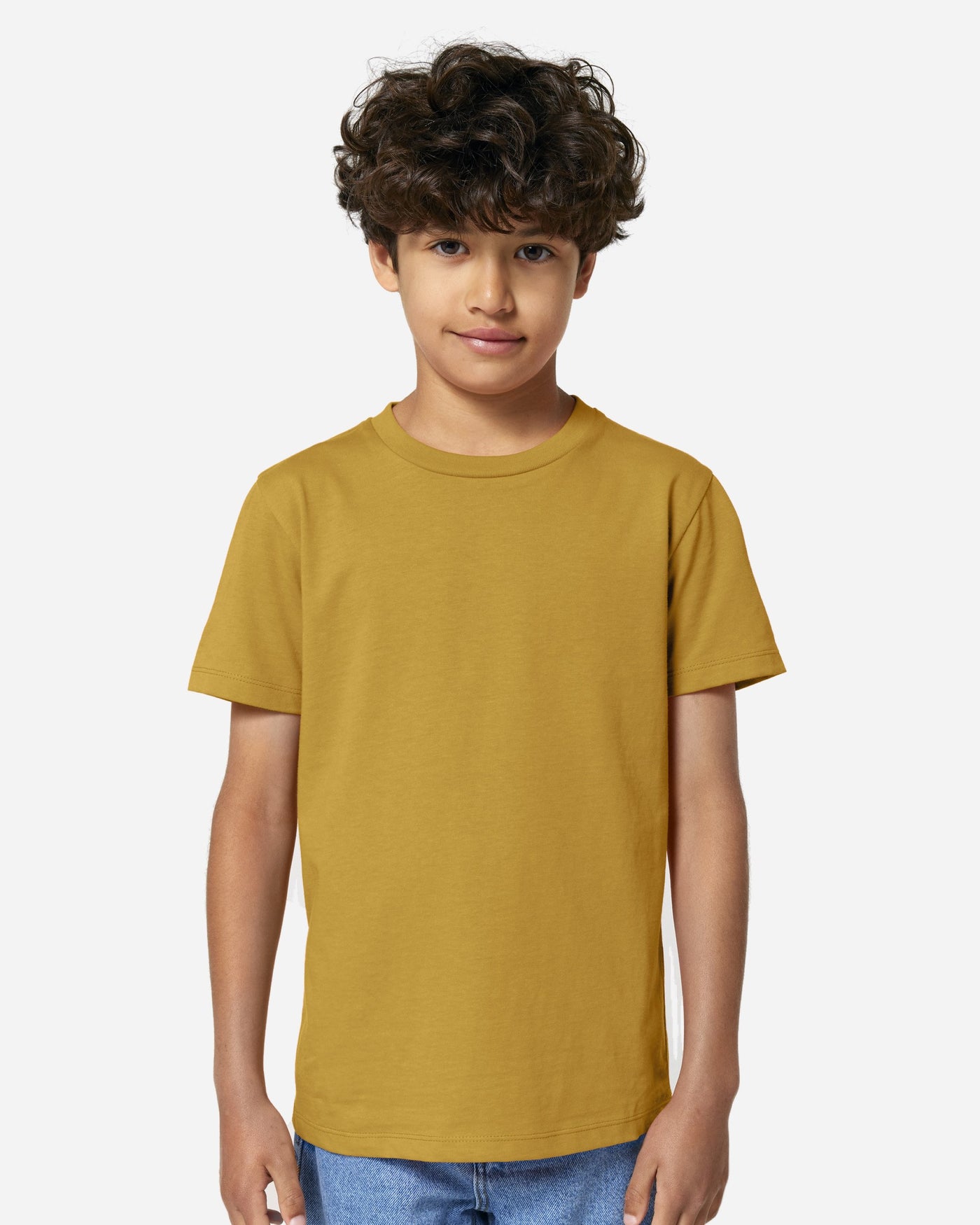 T-shirt enfant Mini Creator 2.0 porté, coloris Ochre