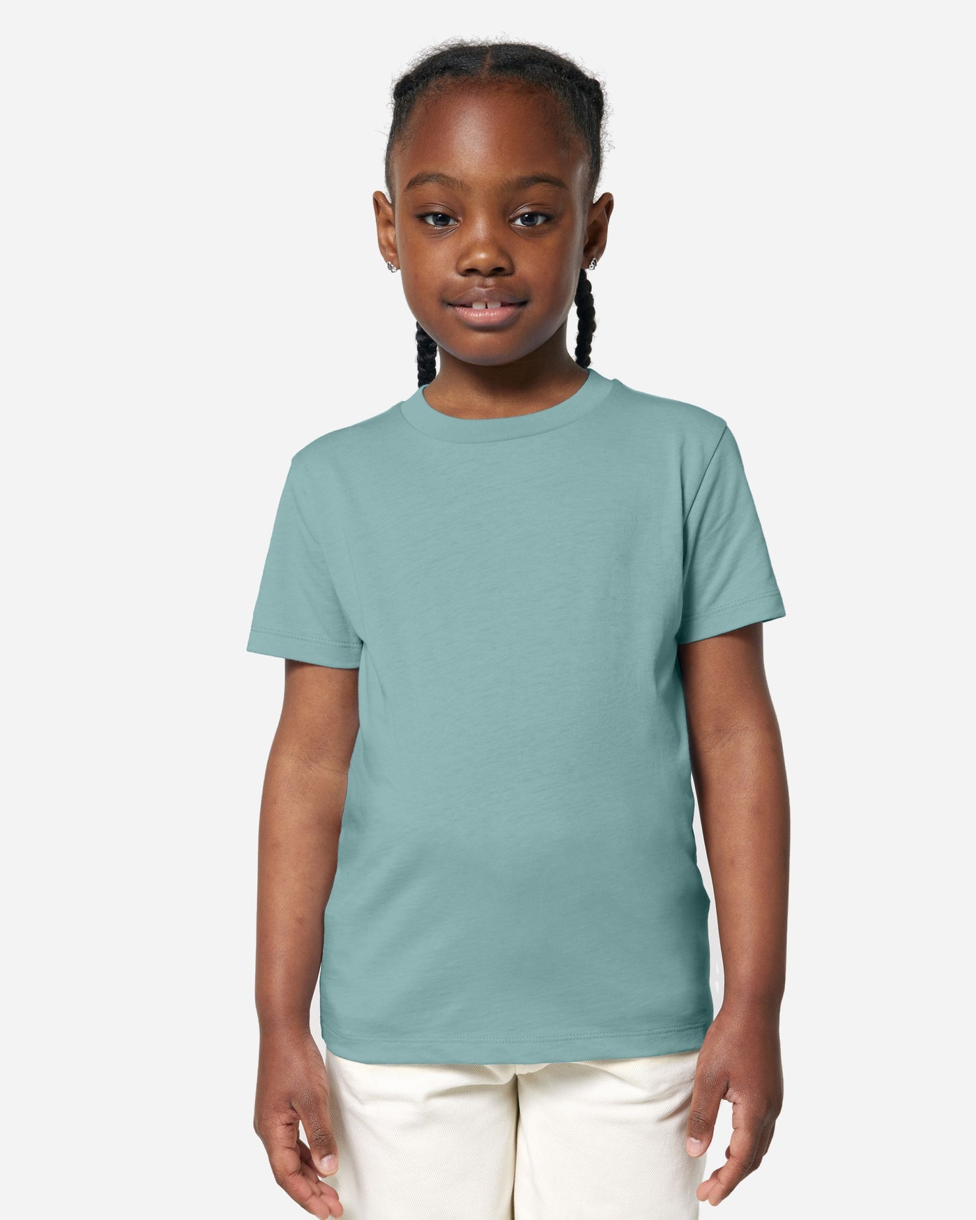 T-shirt enfant Mini Creator 2.0 porté, coloris Teal Monstera