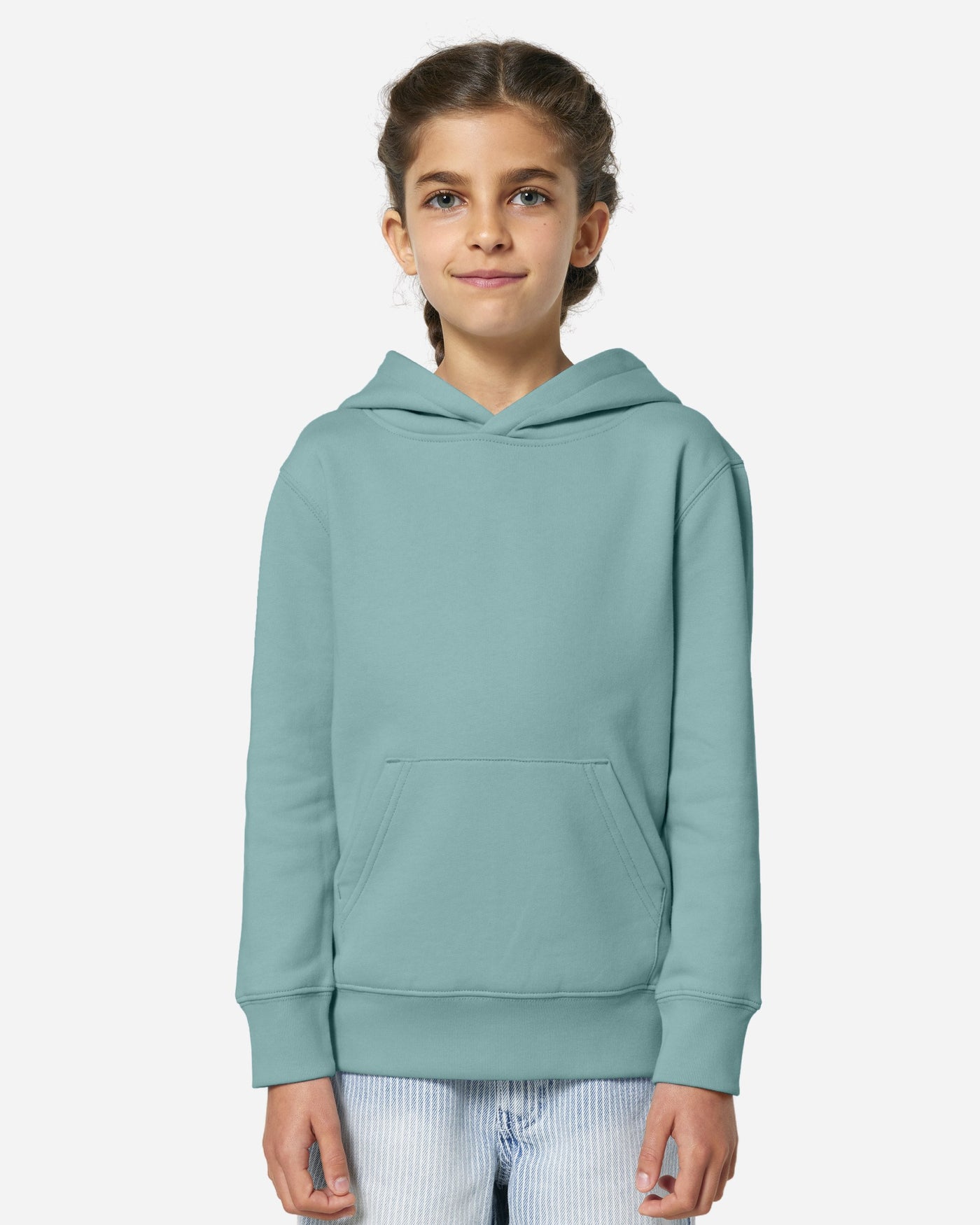 Sweat à capuche enfant Mini Cruiser 2.0 porté, coloris Teal Monstera