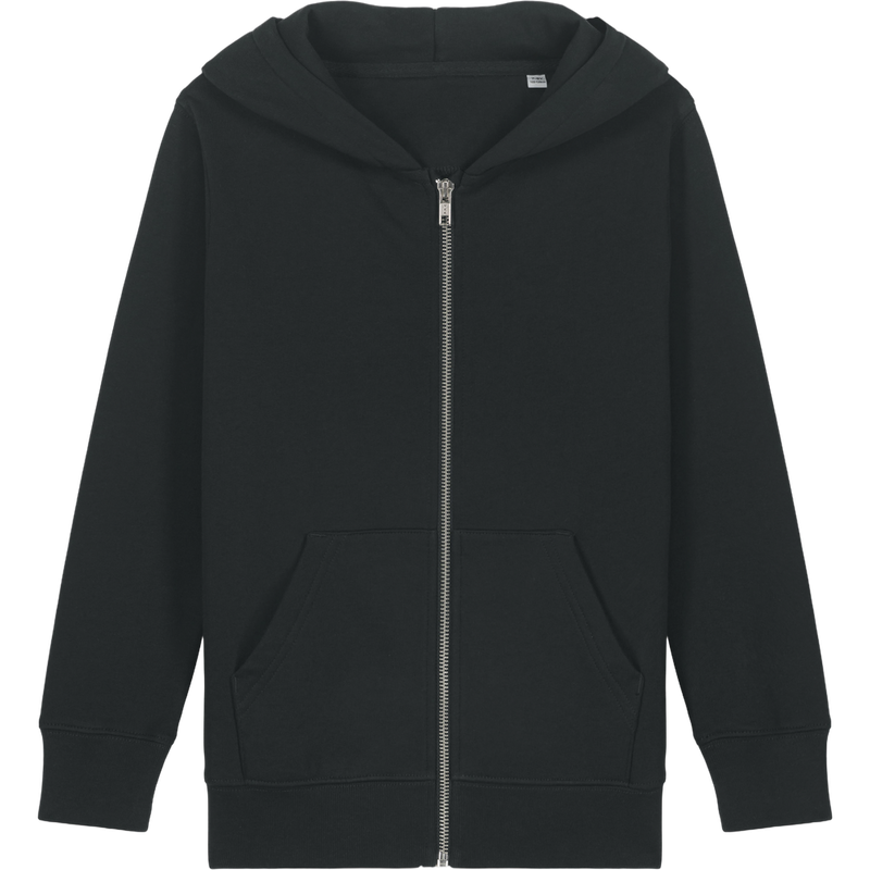 Sweat à capuche zippé enfant Mini Cultivator 2.0 à plat, coloris Black