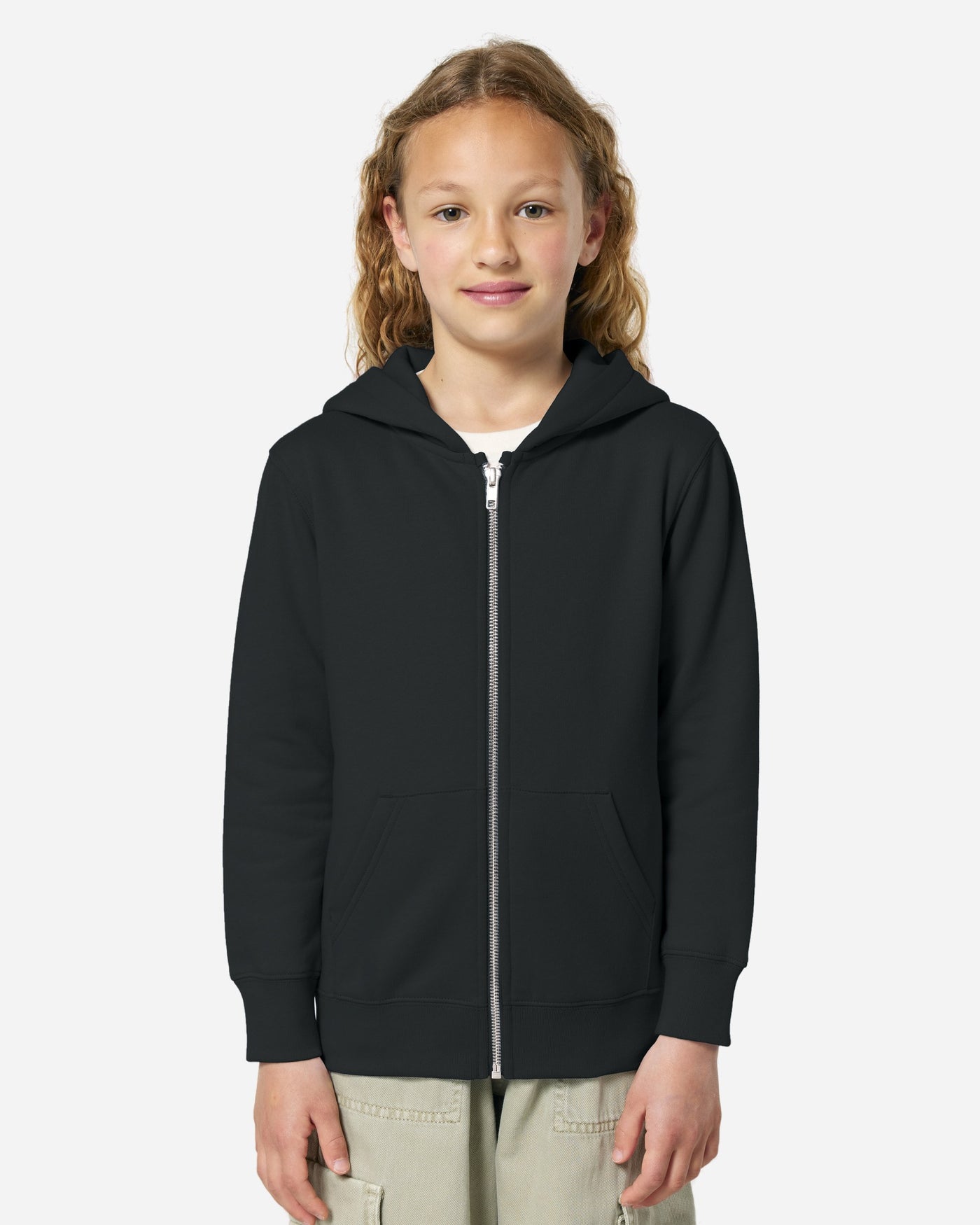 Sweat à capuche zippé enfant Mini Cultivator 2.0 porté, coloris Black