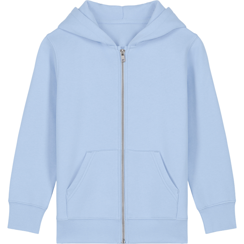 Sweat à capuche zippé enfant Mini Cultivator 2.0 à plat, coloris Blue Soul
