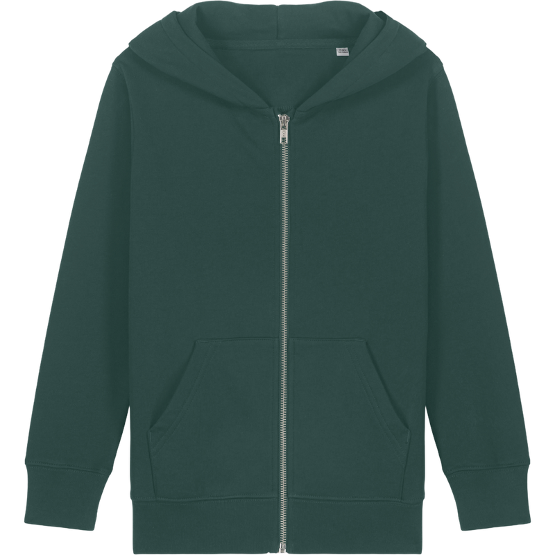 Sweat à capuche zippé enfant Mini Cultivator 2.0 à plat, coloris Glazed Green