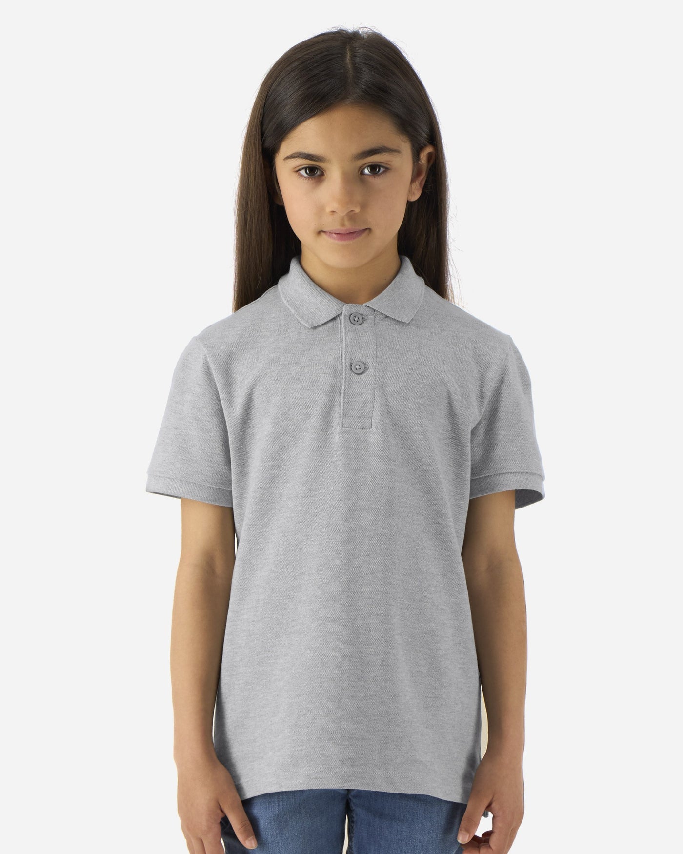 Polo enfant Mini Sprinter porté, coloris Heather Grey