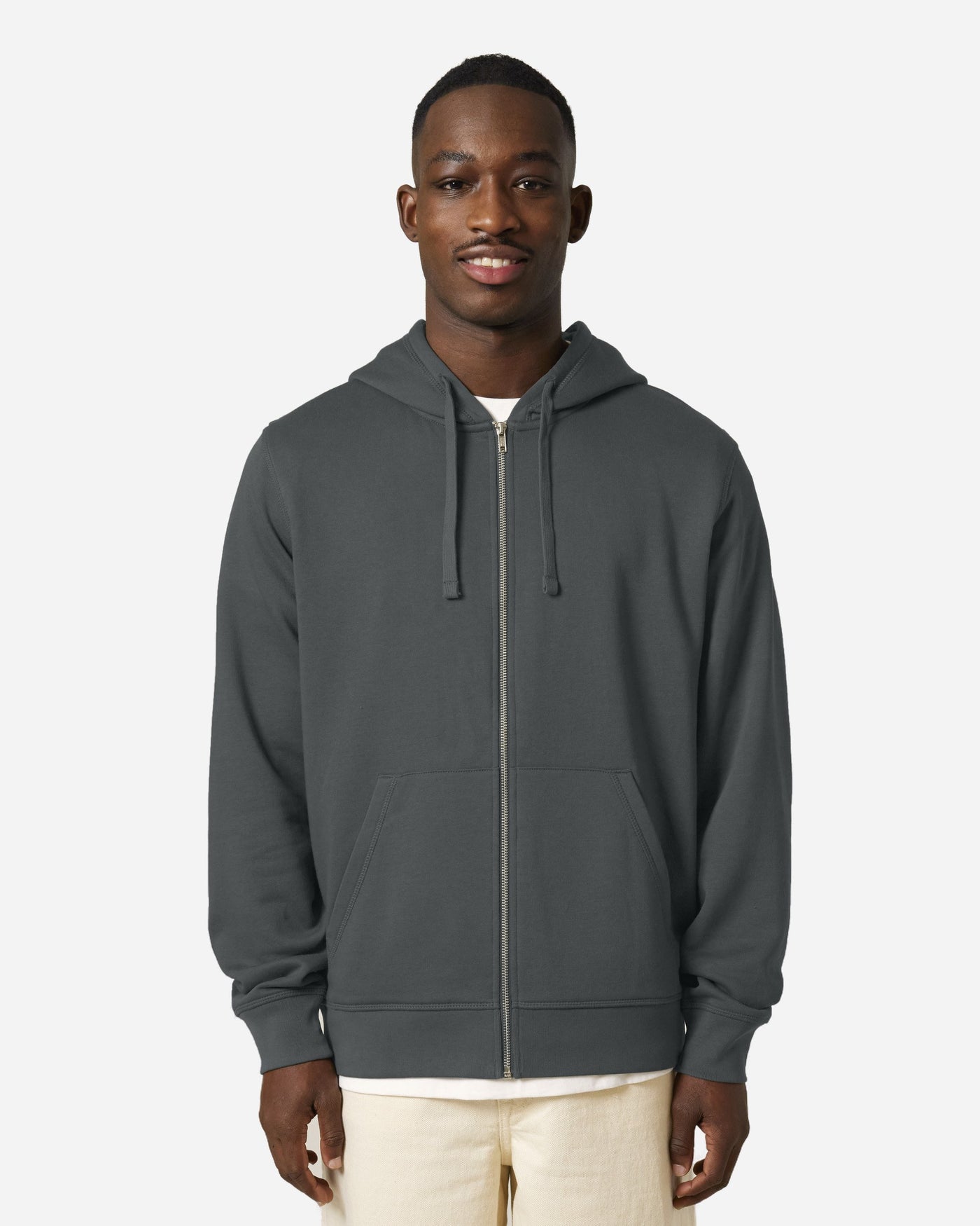 Sweat à capuche zippé unisexe Mixer porté, coloris Anthracite