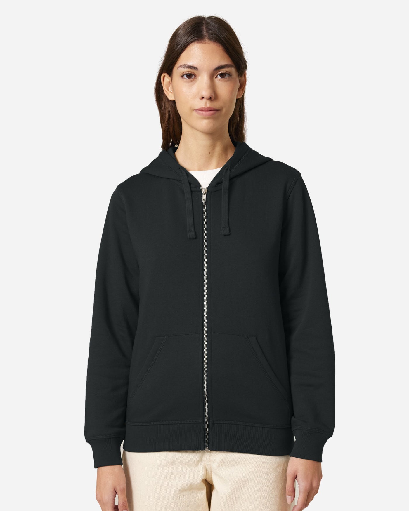 Sweat à capuche zippé unisexe Mixer porté, coloris Black