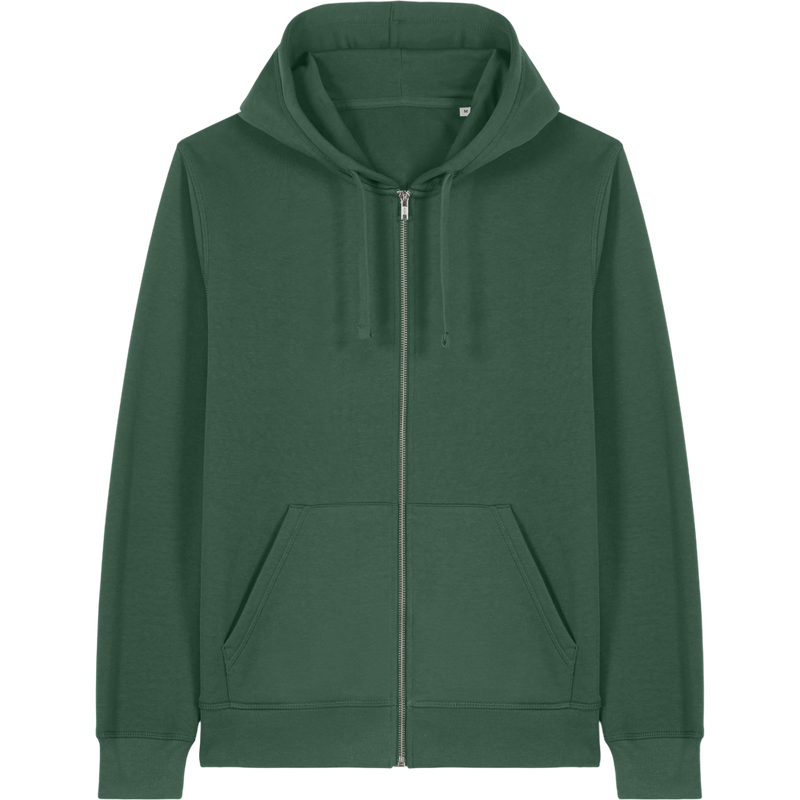 Sweat à capuche zippé unisexe Mixer à plat, coloris Bottle Green