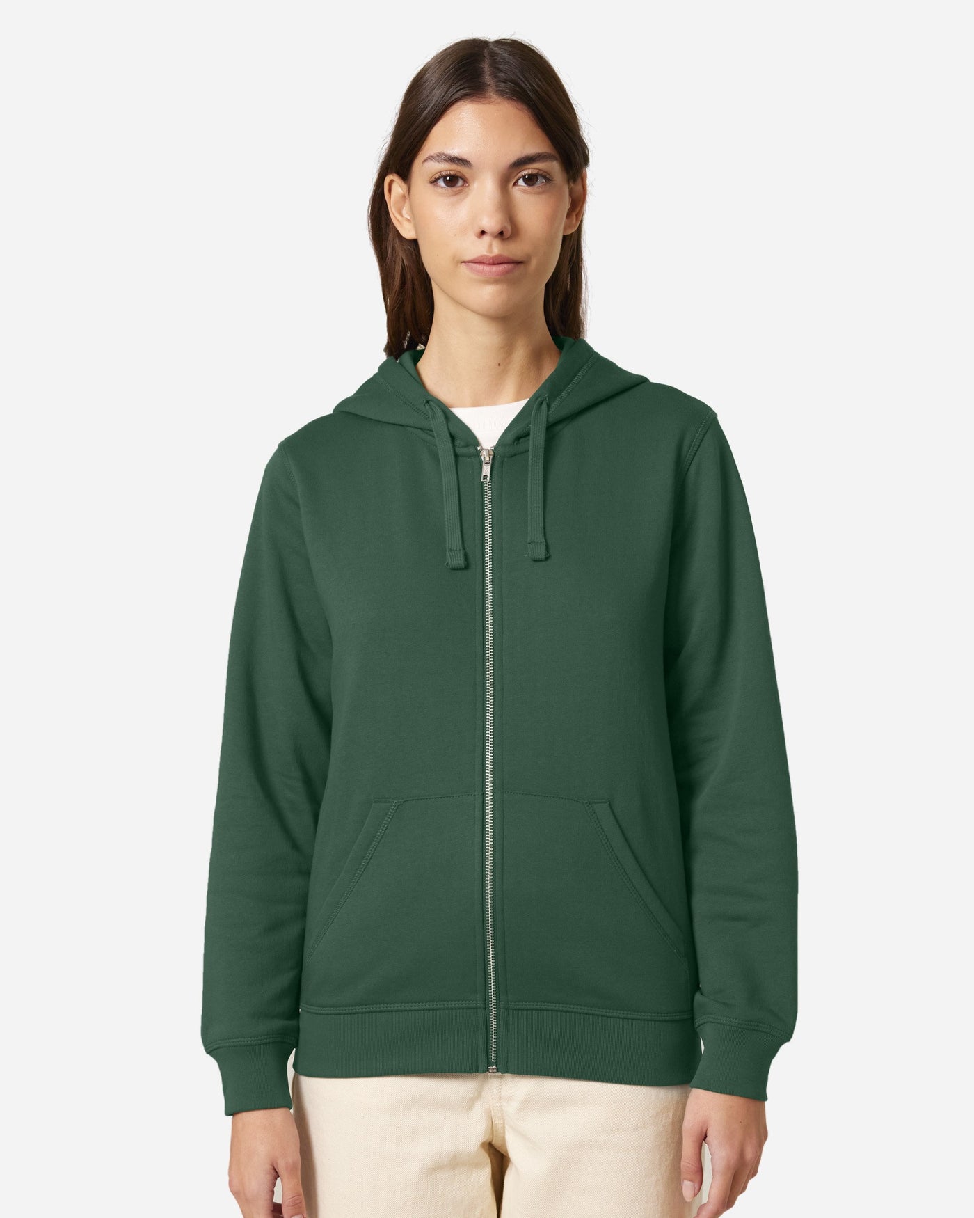 Sweat à capuche zippé unisexe Mixer porté, coloris Bottle Green