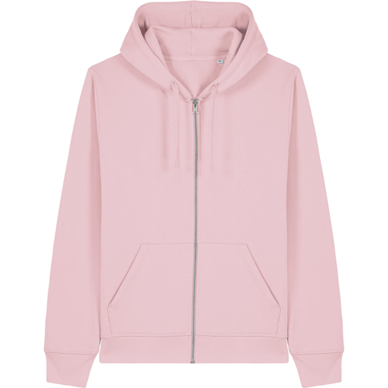 Sweat à capuche zippé unisexe Mixer à plat, coloris Cotton Pink
