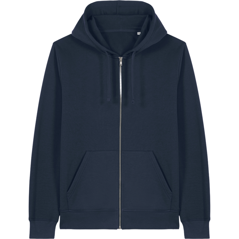 Sweat à capuche zippé unisexe Mixer à plat, coloris French Navy