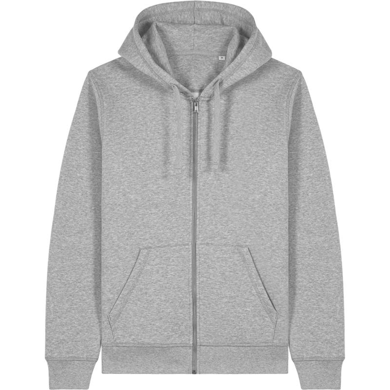 Sweat à capuche zippé unisexe Mixer à plat, coloris Heather Grey