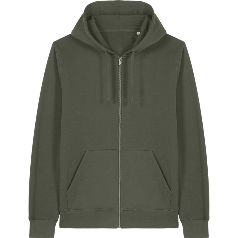 Sweat à capuche zippé unisexe Mixer à plat, coloris Khaki