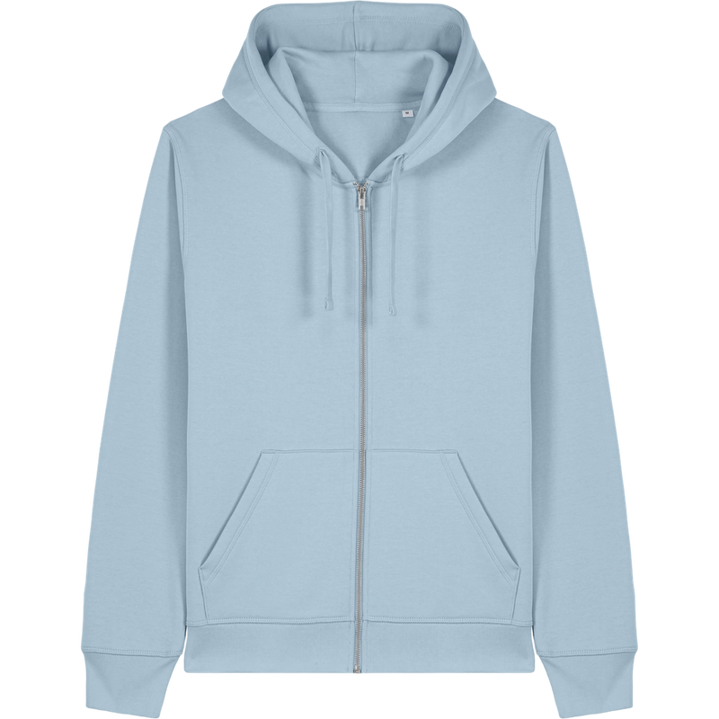 Sweat à capuche zippé unisexe Mixer à plat, coloris Sky blue