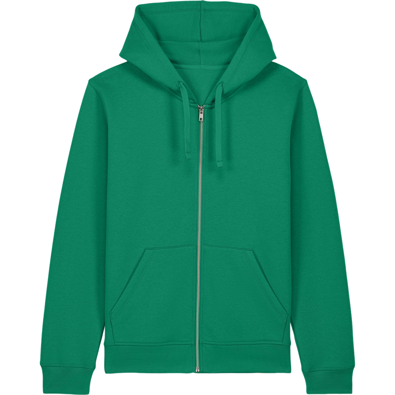 Sweat à capuche zippé unisexe Mixer à plat, coloris Verdant Green