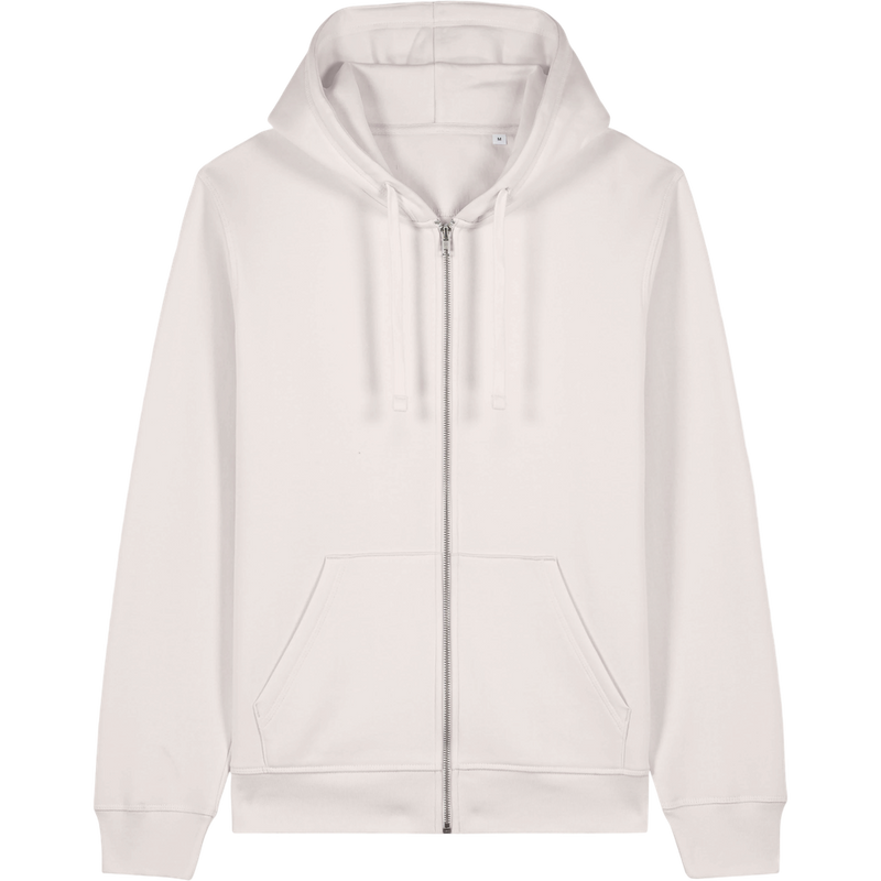 Sweat à capuche zippé unisexe Mixer à plat, coloris Vintage White