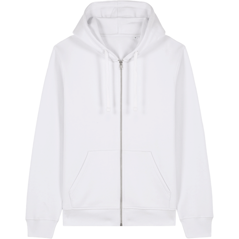 Sweat à capuche zippé unisexe Mixer à plat, coloris White