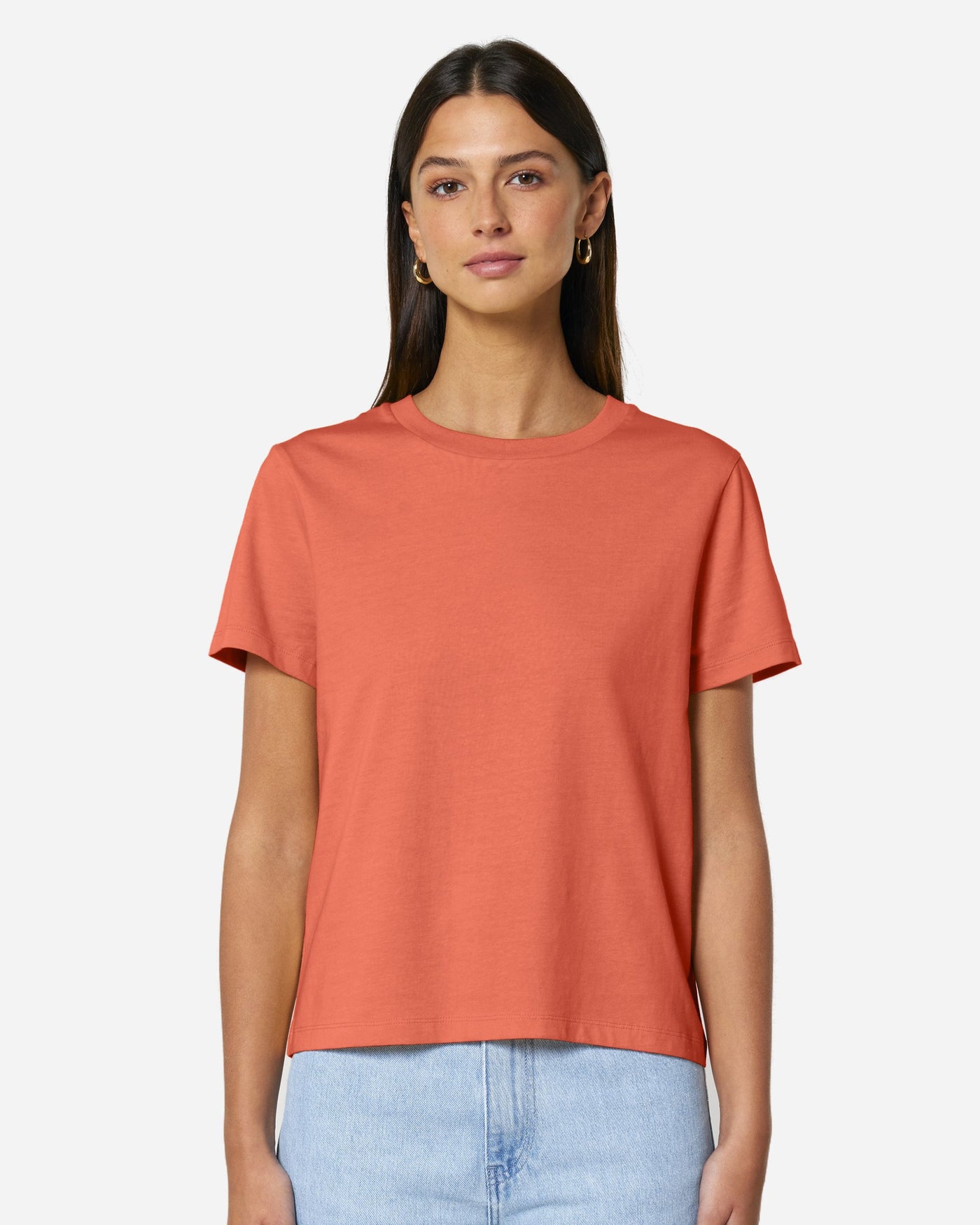 T-shirt femme Stella Muser porté, coloris Fiesta