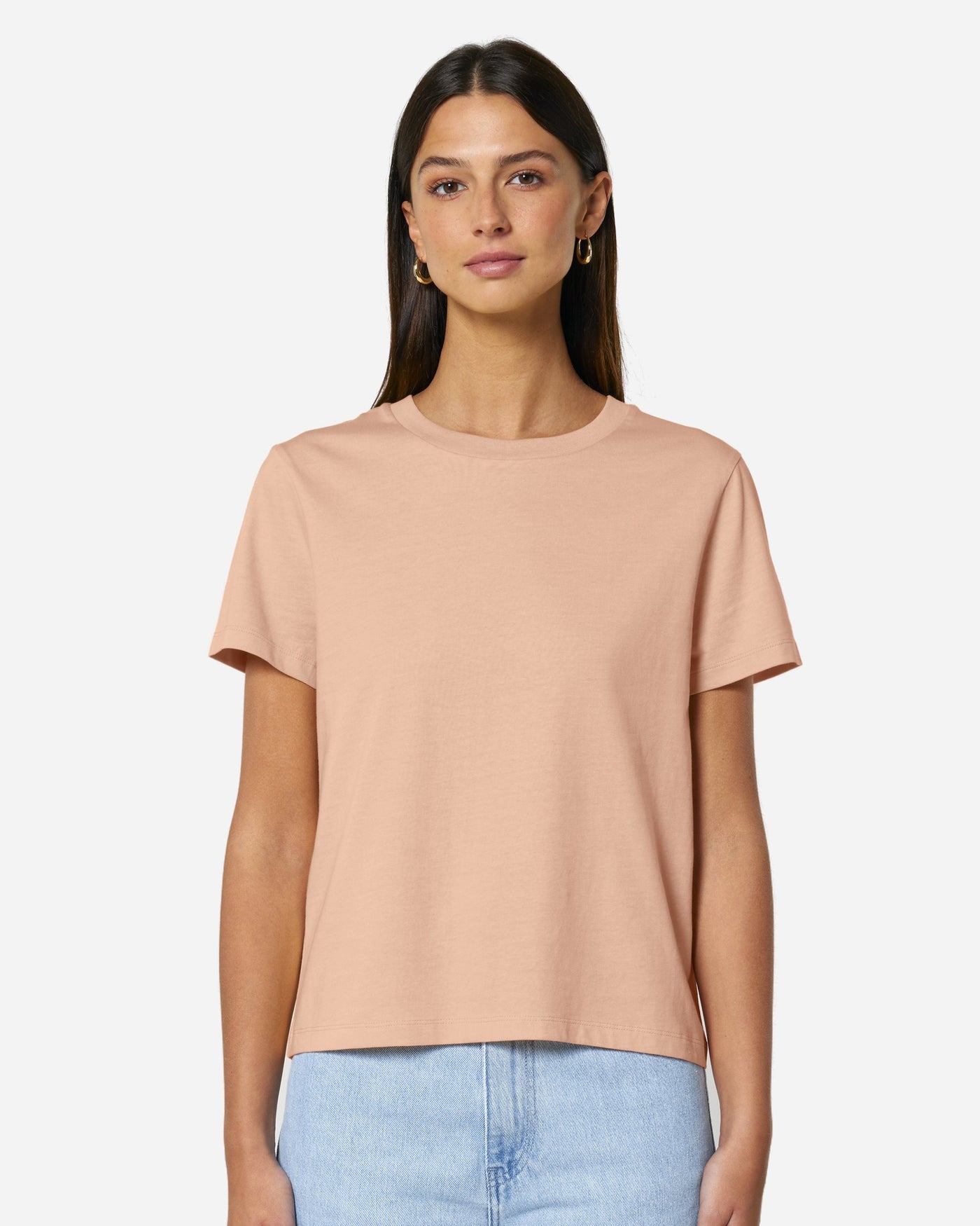 T-shirt femme Stella Muser porté, coloris Fraiche Peche