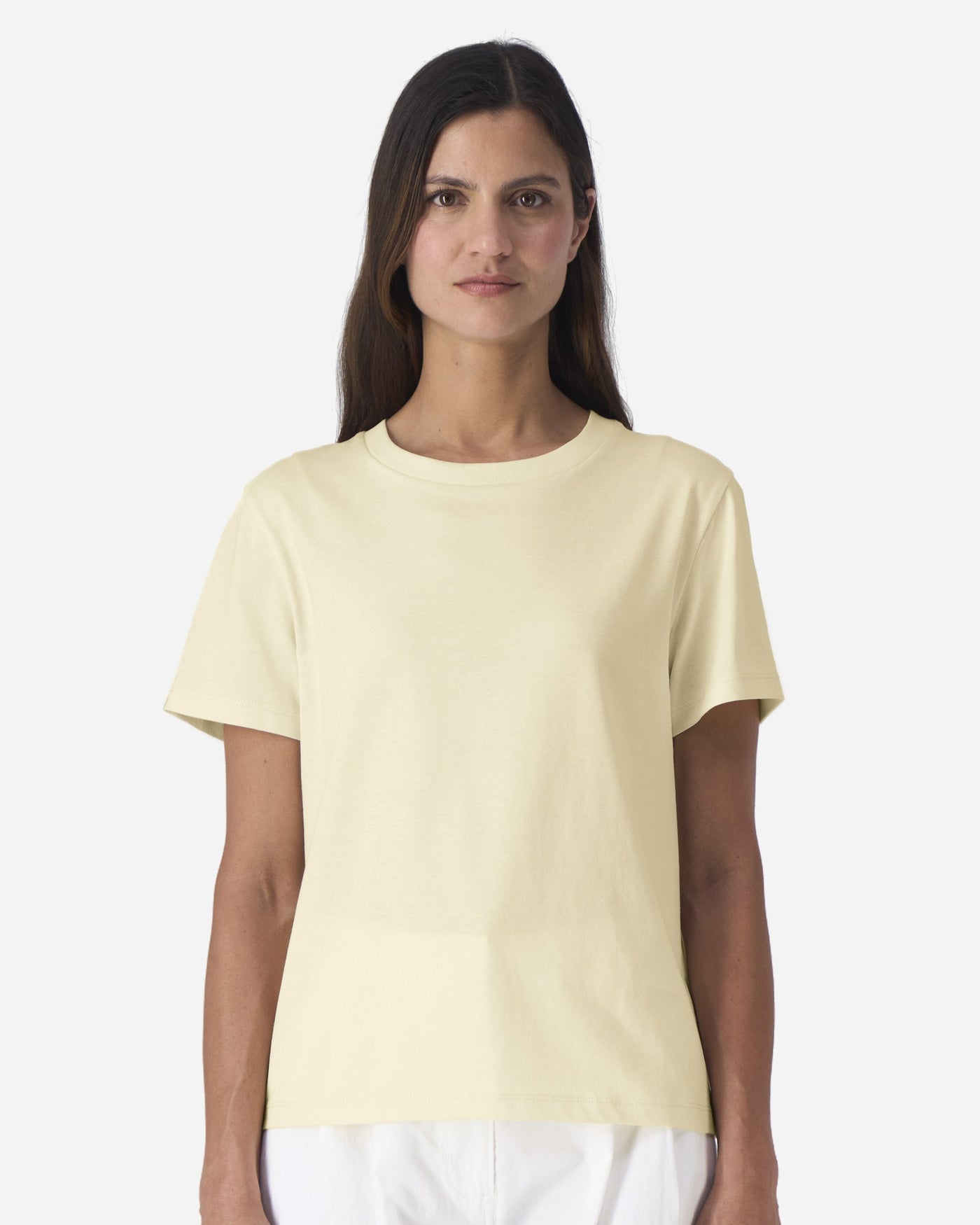 T-shirt femme Stella Muser porté, coloris Honey Paper