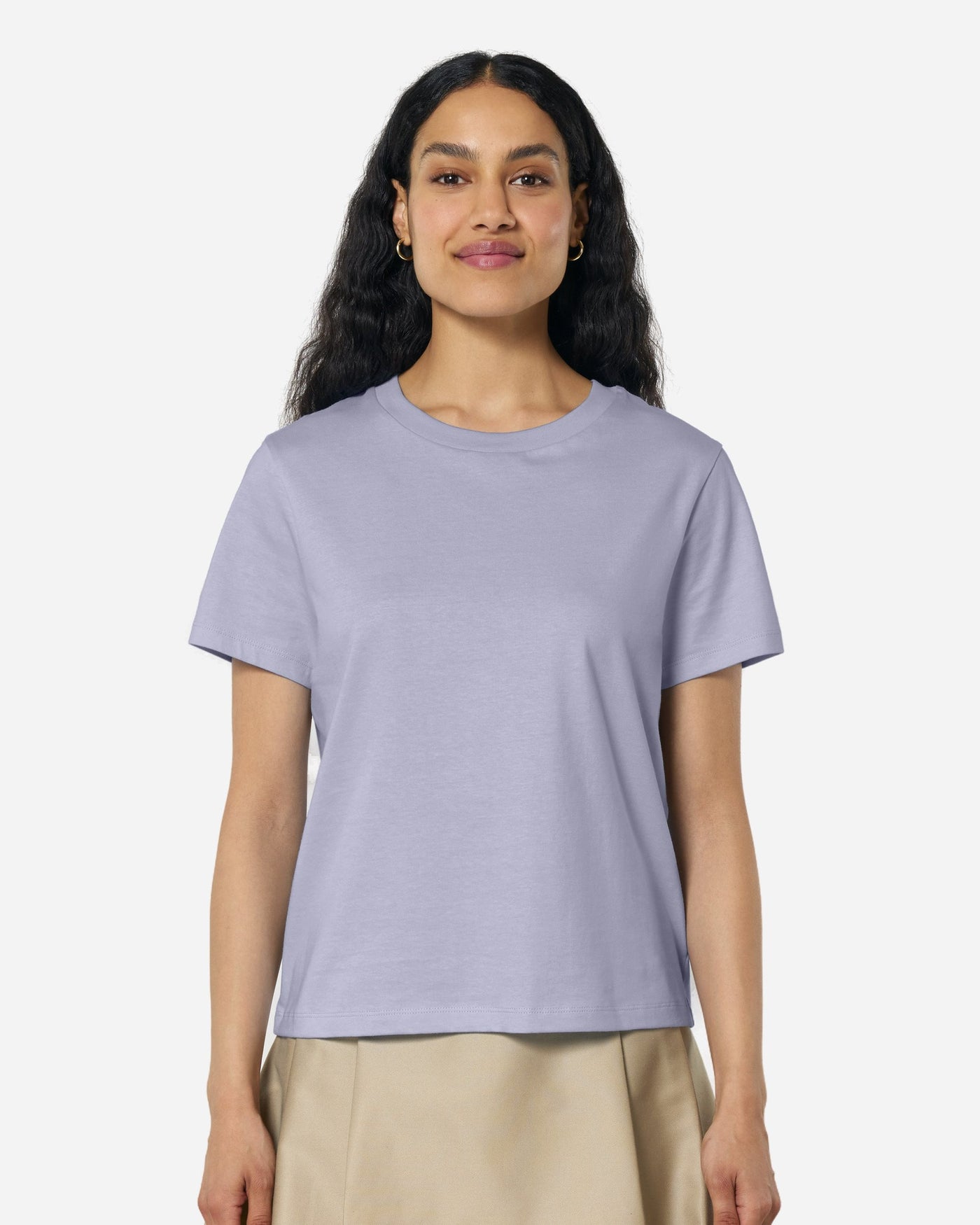 T-shirt femme Stella Muser porté, coloris Lavender
