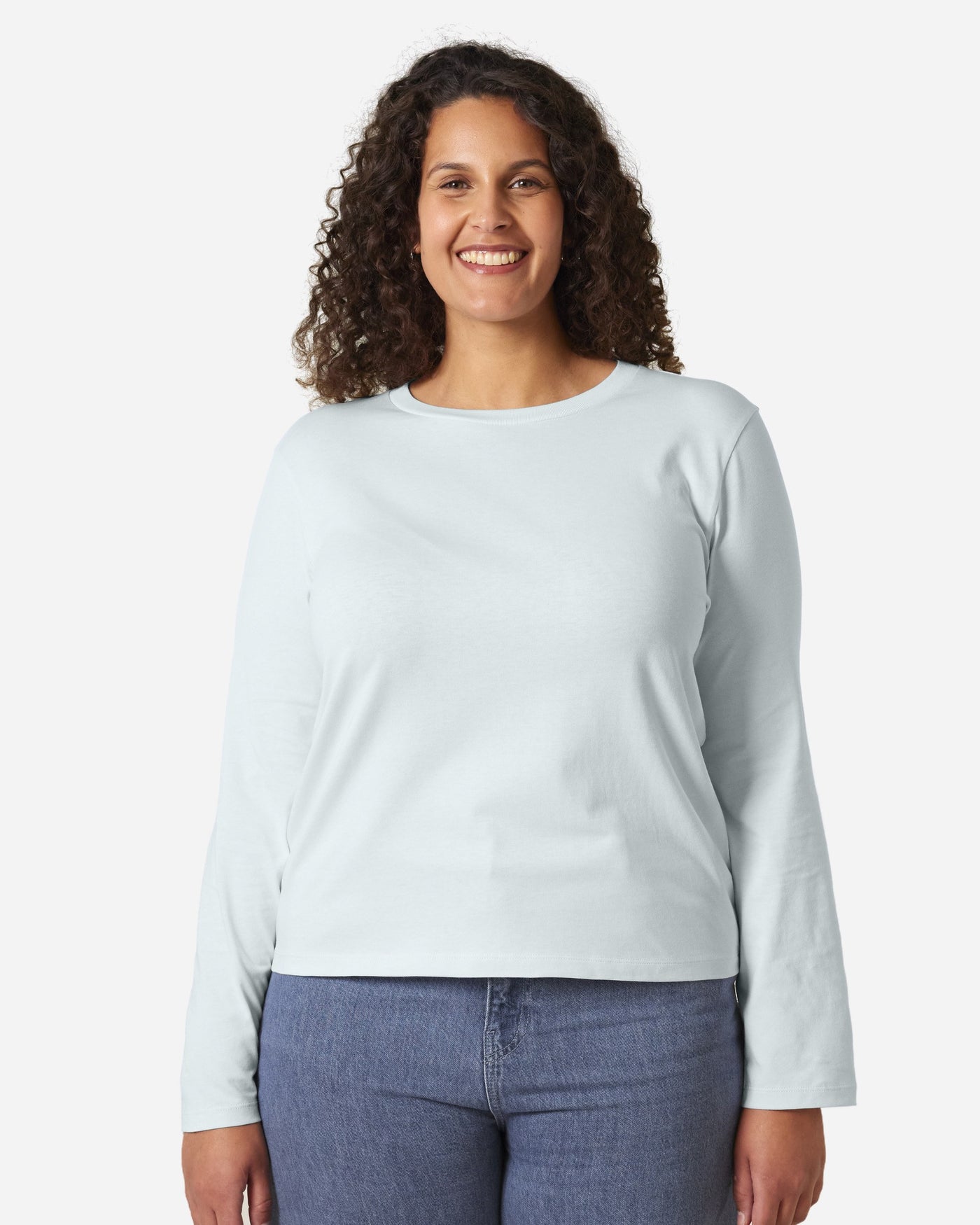 T-shirt femme Stella Muser Long Sleeve porté, coloris Blue Ice