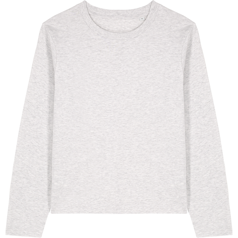 T-shirt femme Stella Muser Long Sleeve à plat, coloris Cool Heather Grey