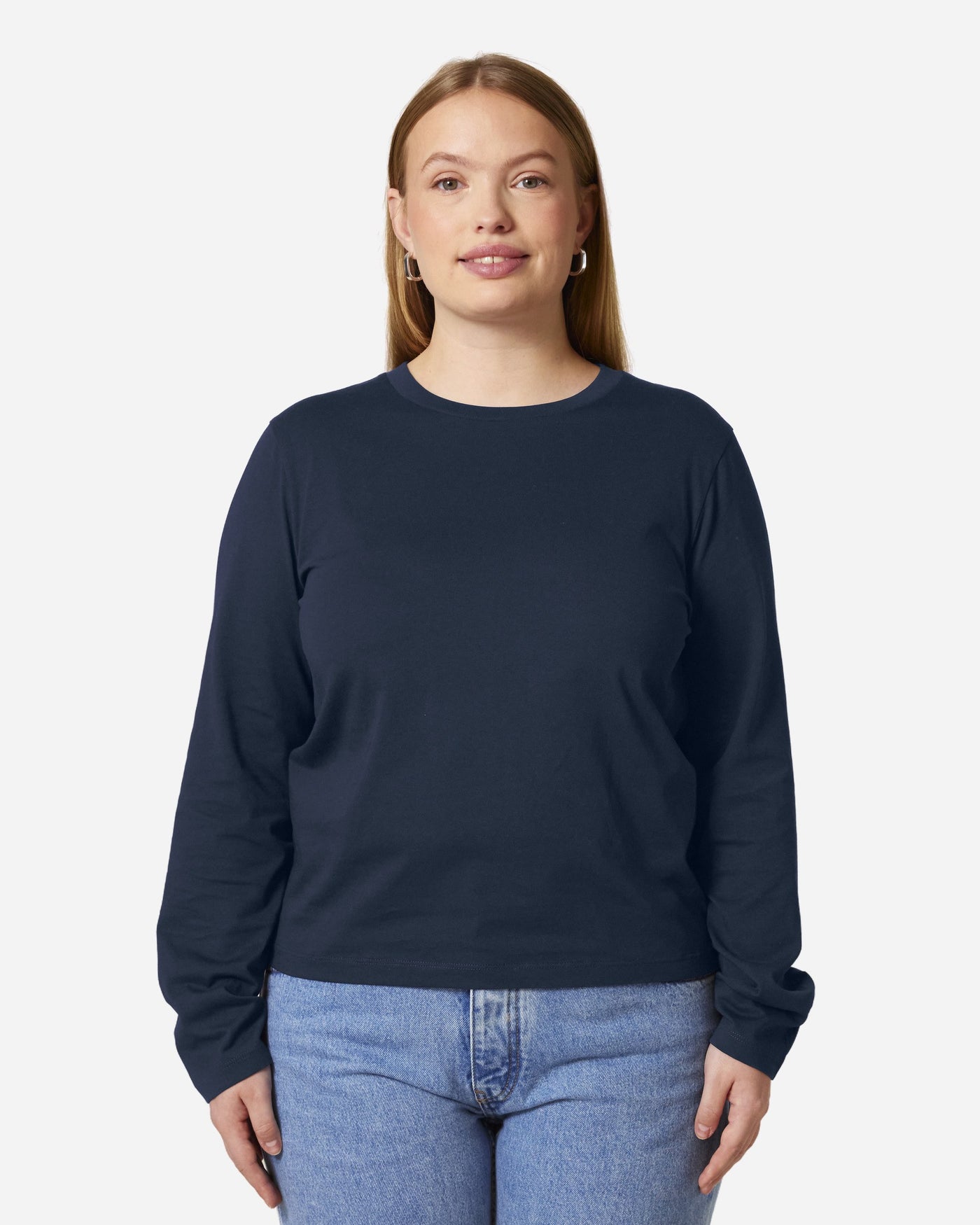 T-shirt femme Stella Muser Long Sleeve porté, coloris French Navy