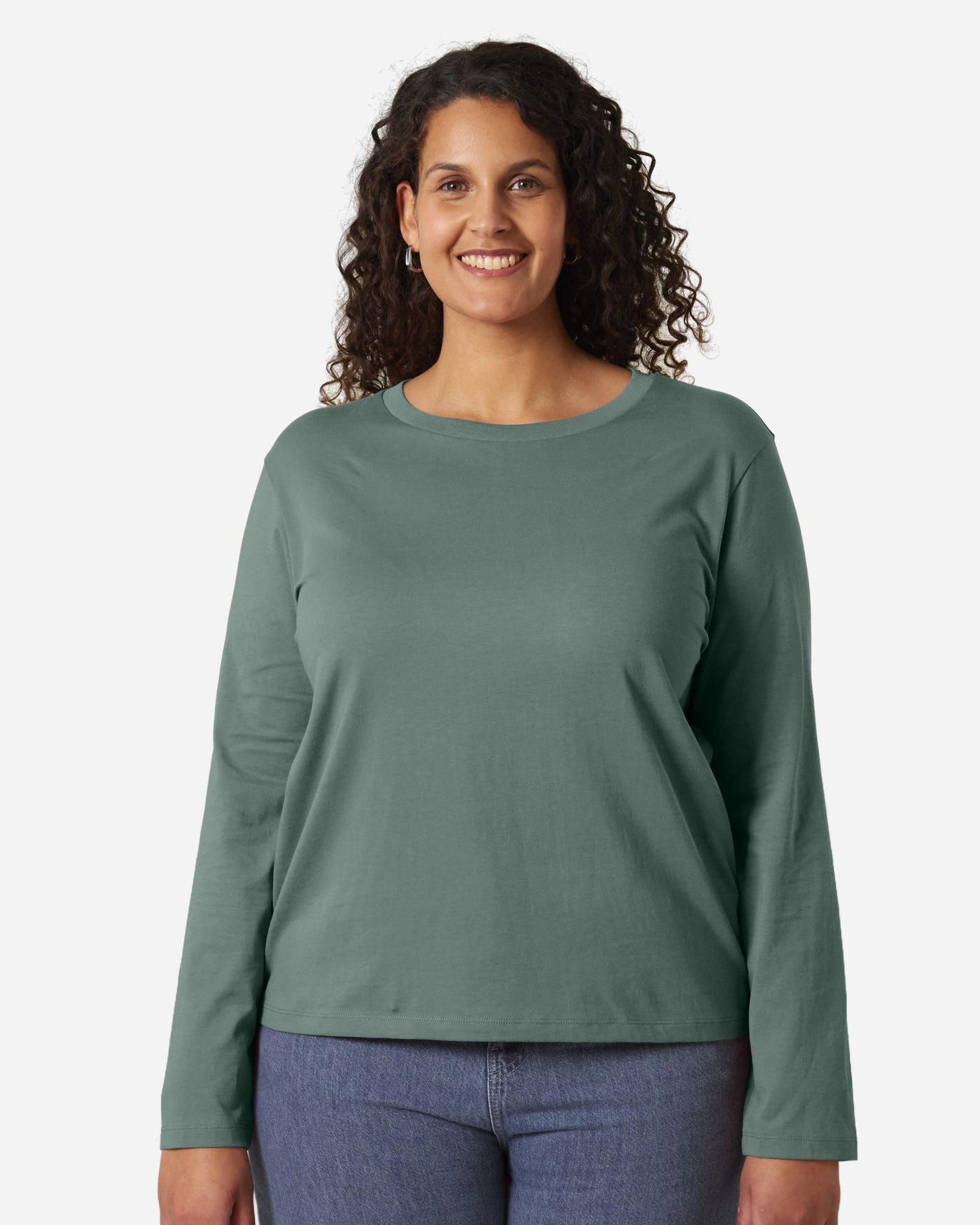 T-shirt femme Stella Muser Long Sleeve porté, coloris Green Bay