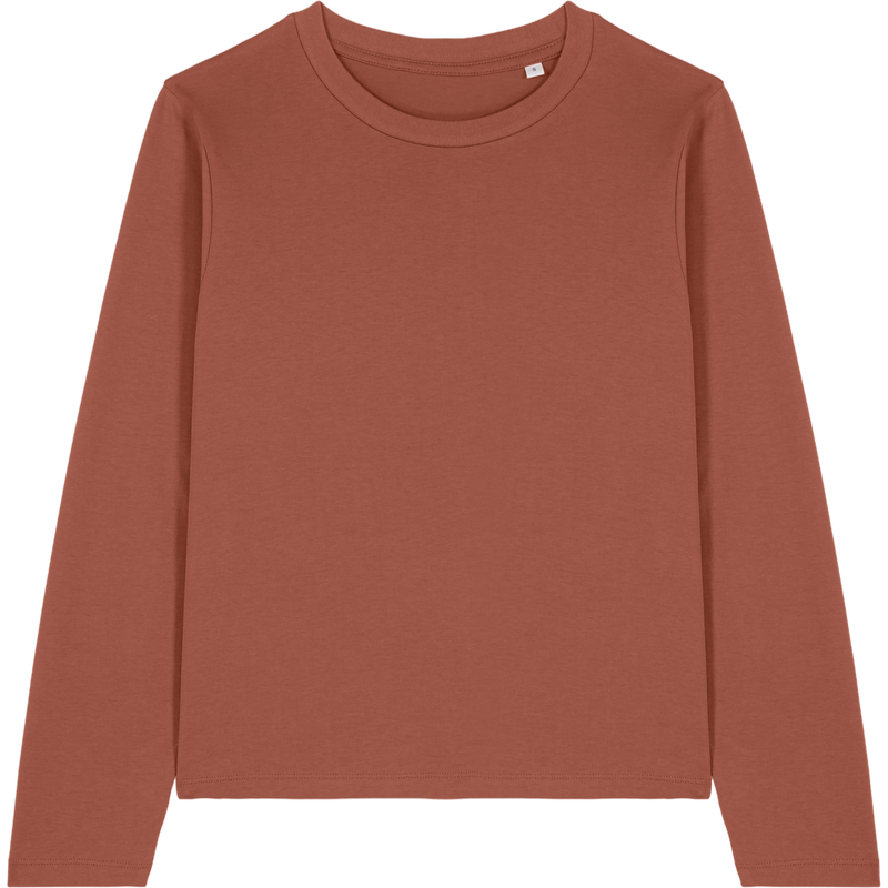 T-shirt femme Stella Muser Long Sleeve à plat, coloris Heritage Brown
