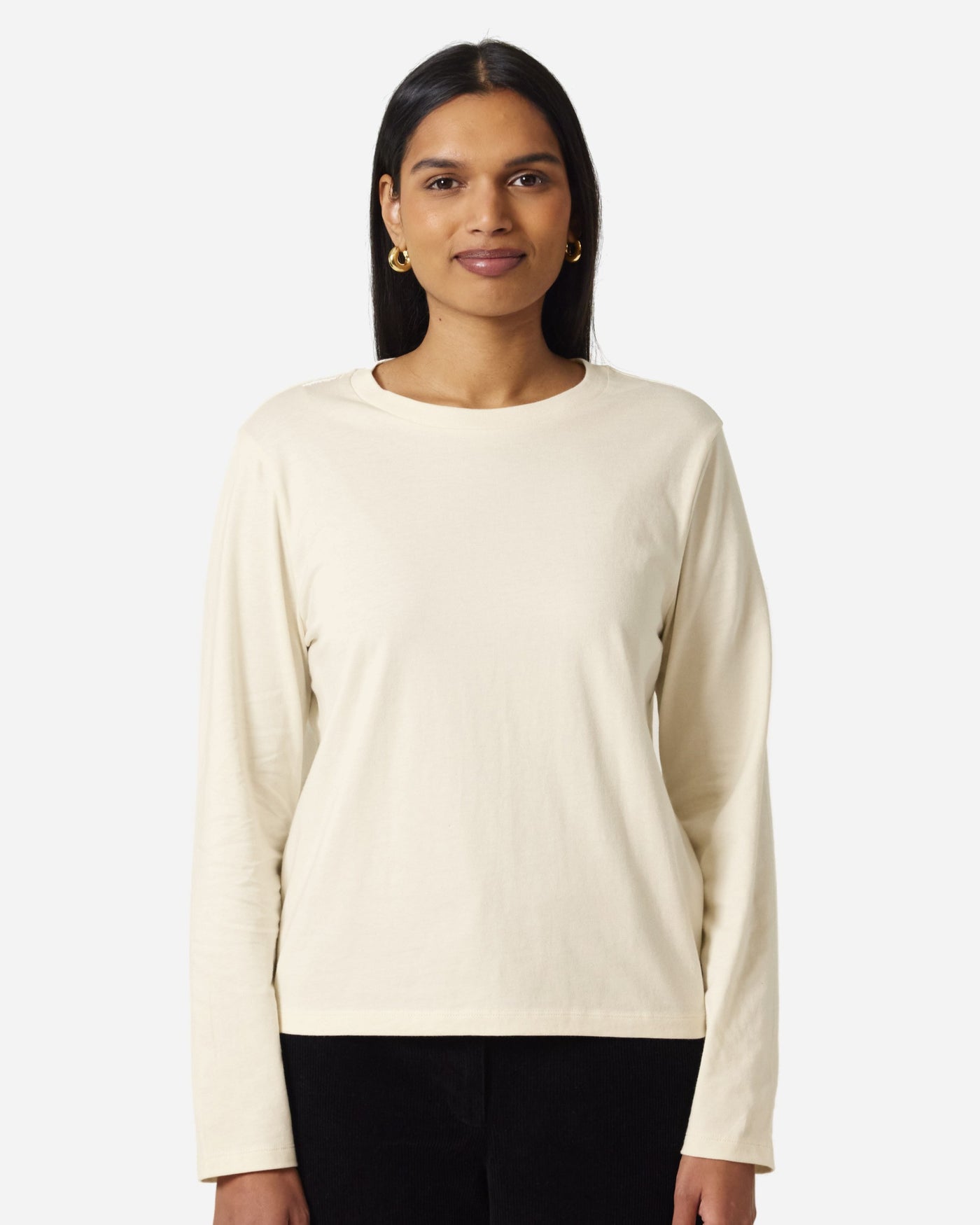 T-shirt femme Stella Muser Long Sleeve porté, coloris Natural Raw