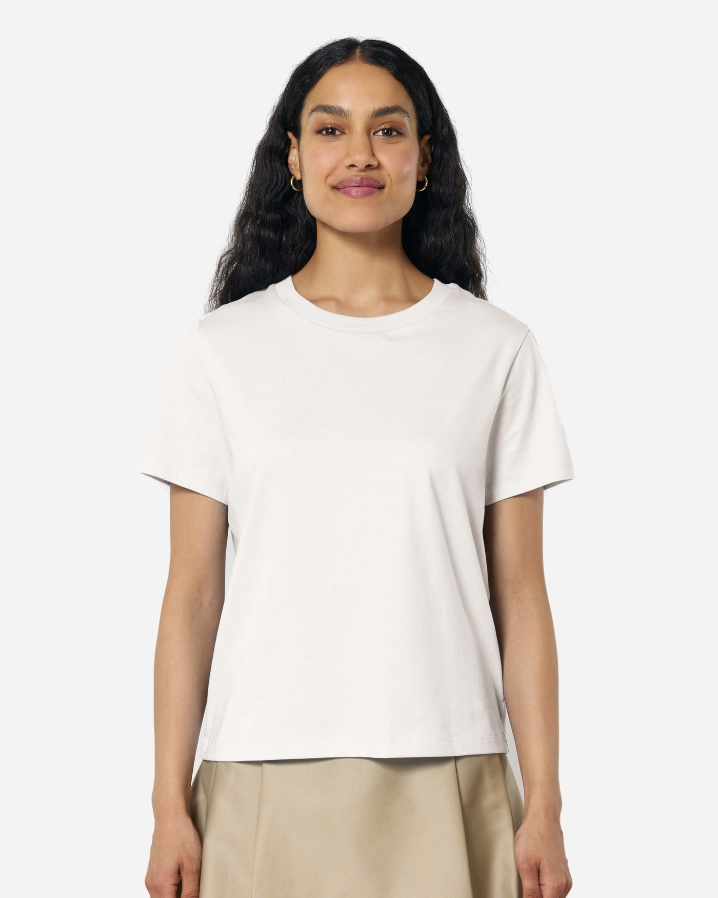 T-shirt femme Stella Muser porté, coloris Off White