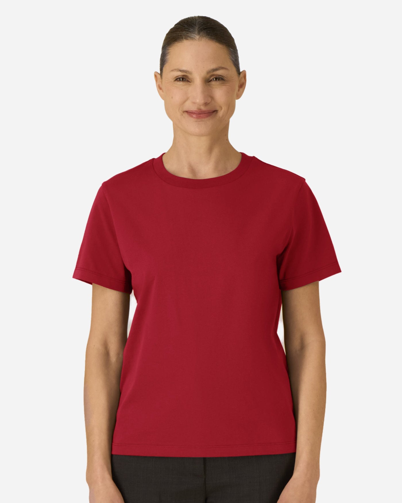 T-shirt femme Stella Muser porté, coloris Passionate Red