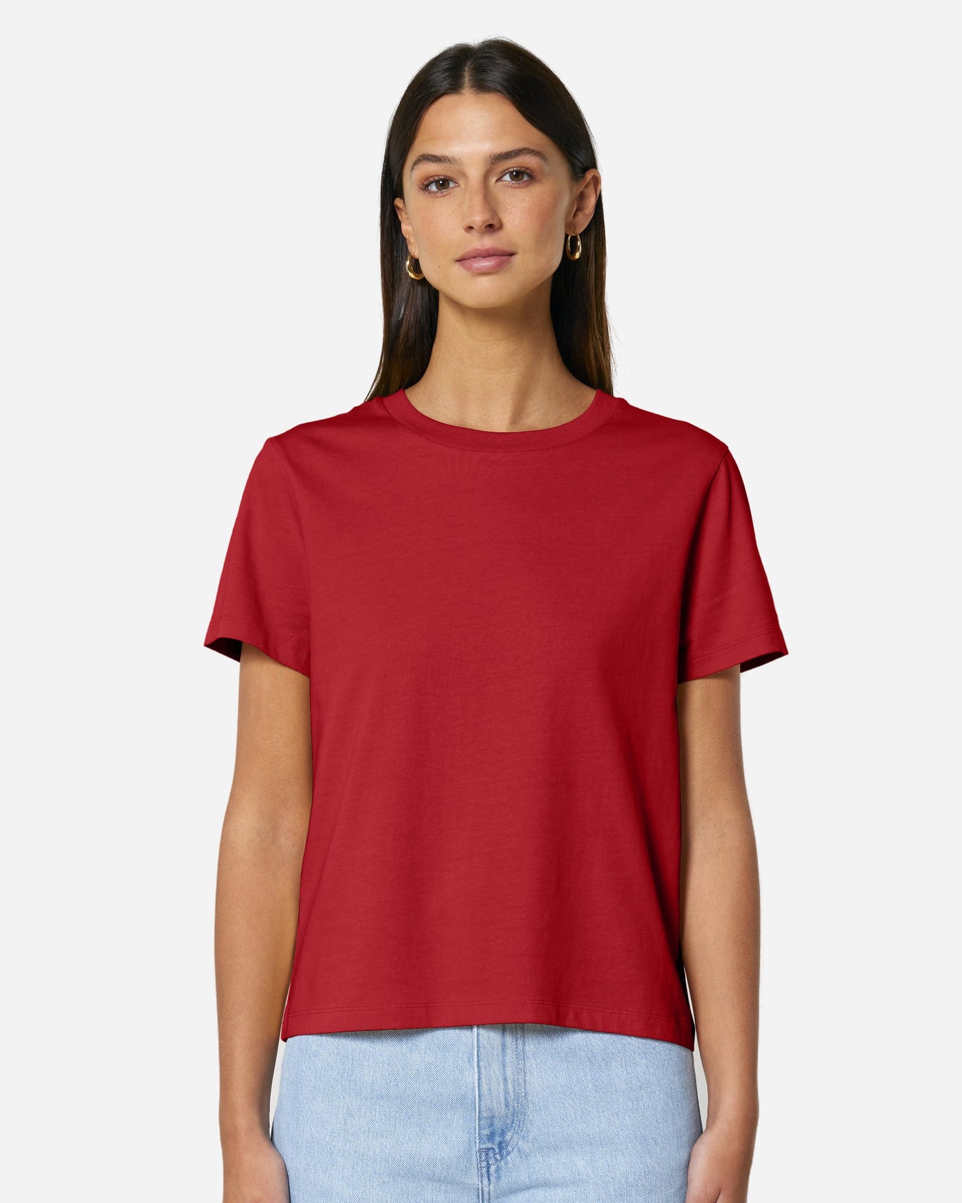 T-shirt femme Stella Muser porté, coloris Red