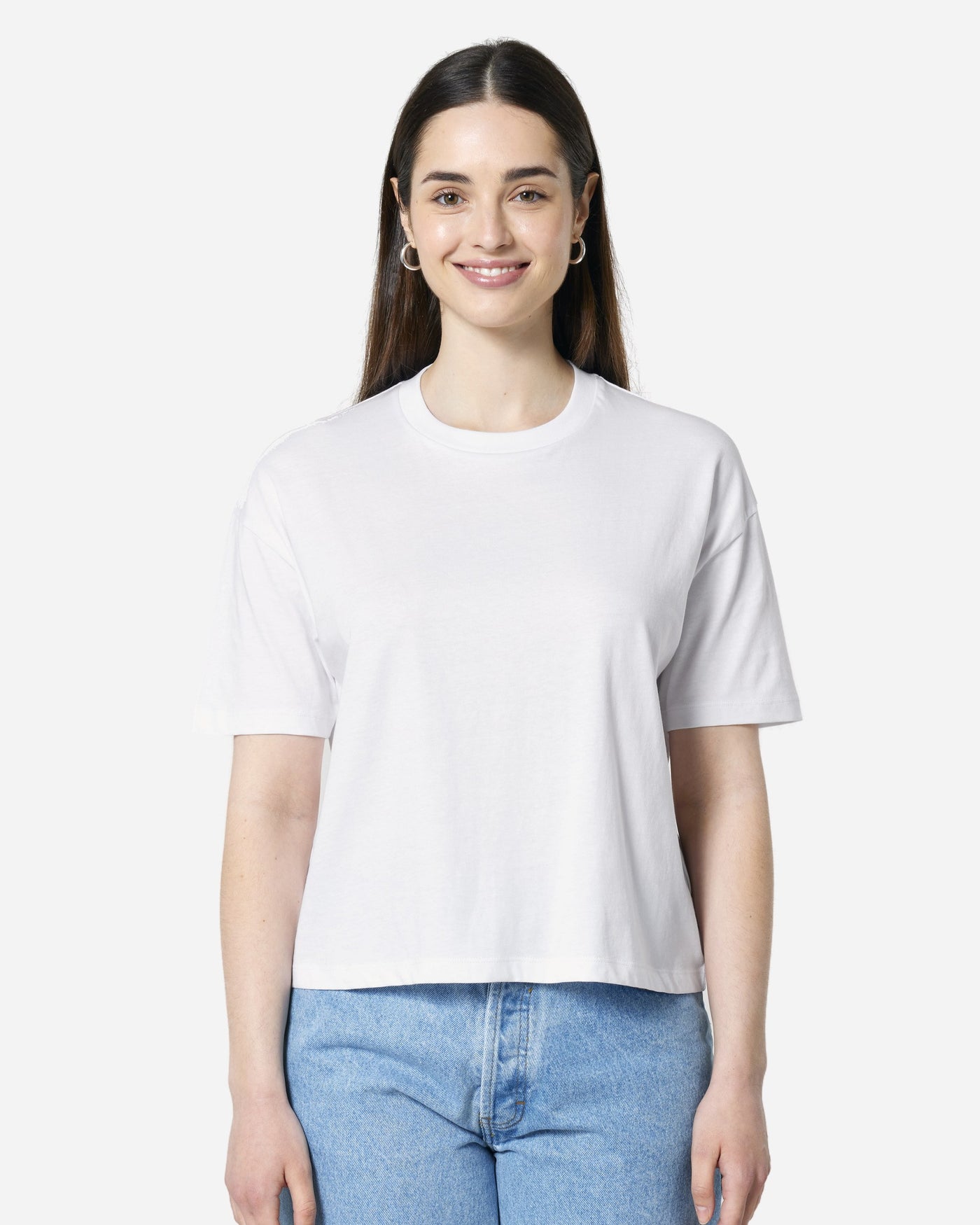 T-shirt femme Stella Nova porté, coloris White