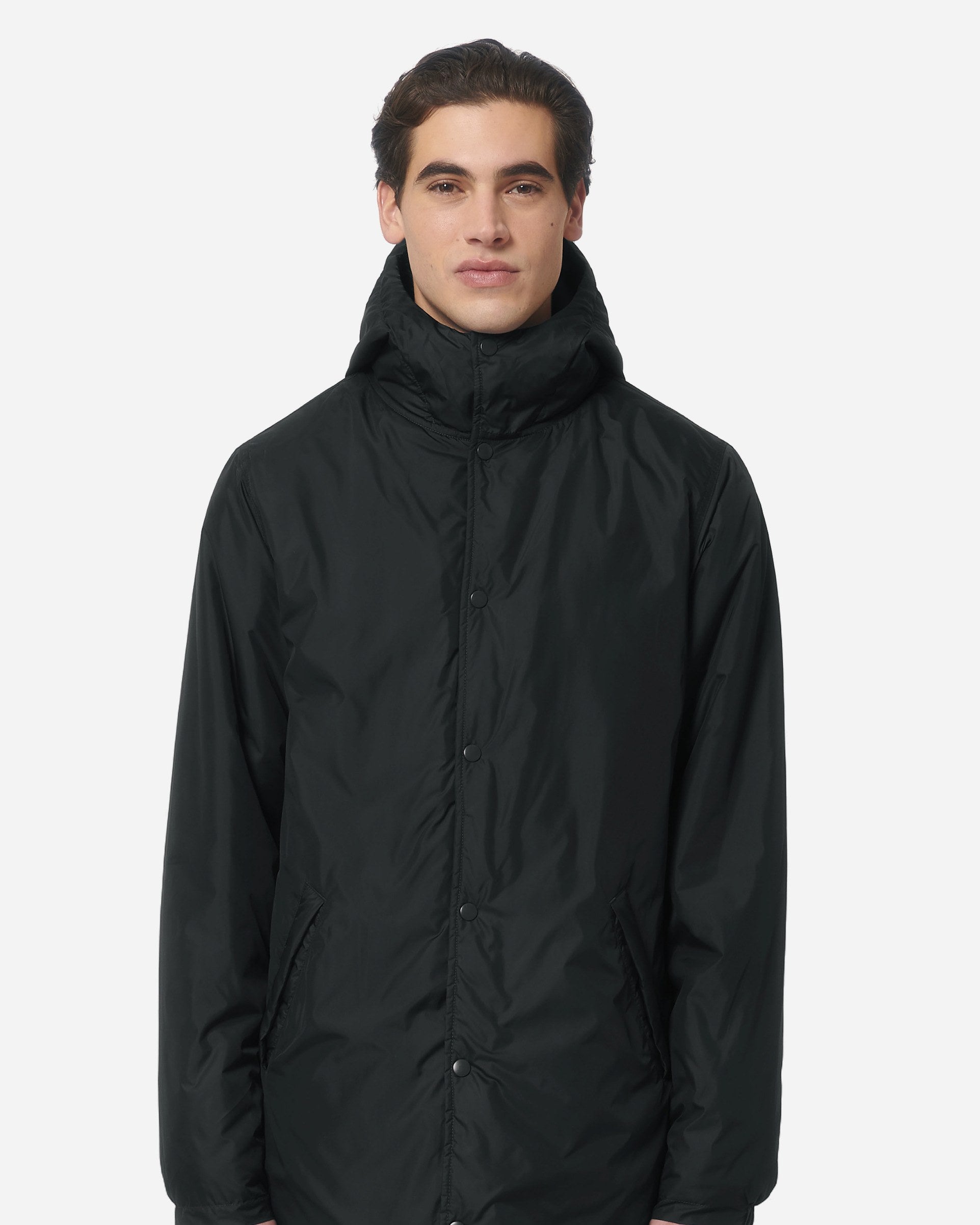 Parka matelassée unisexe Padded Parker porté, coloris Black