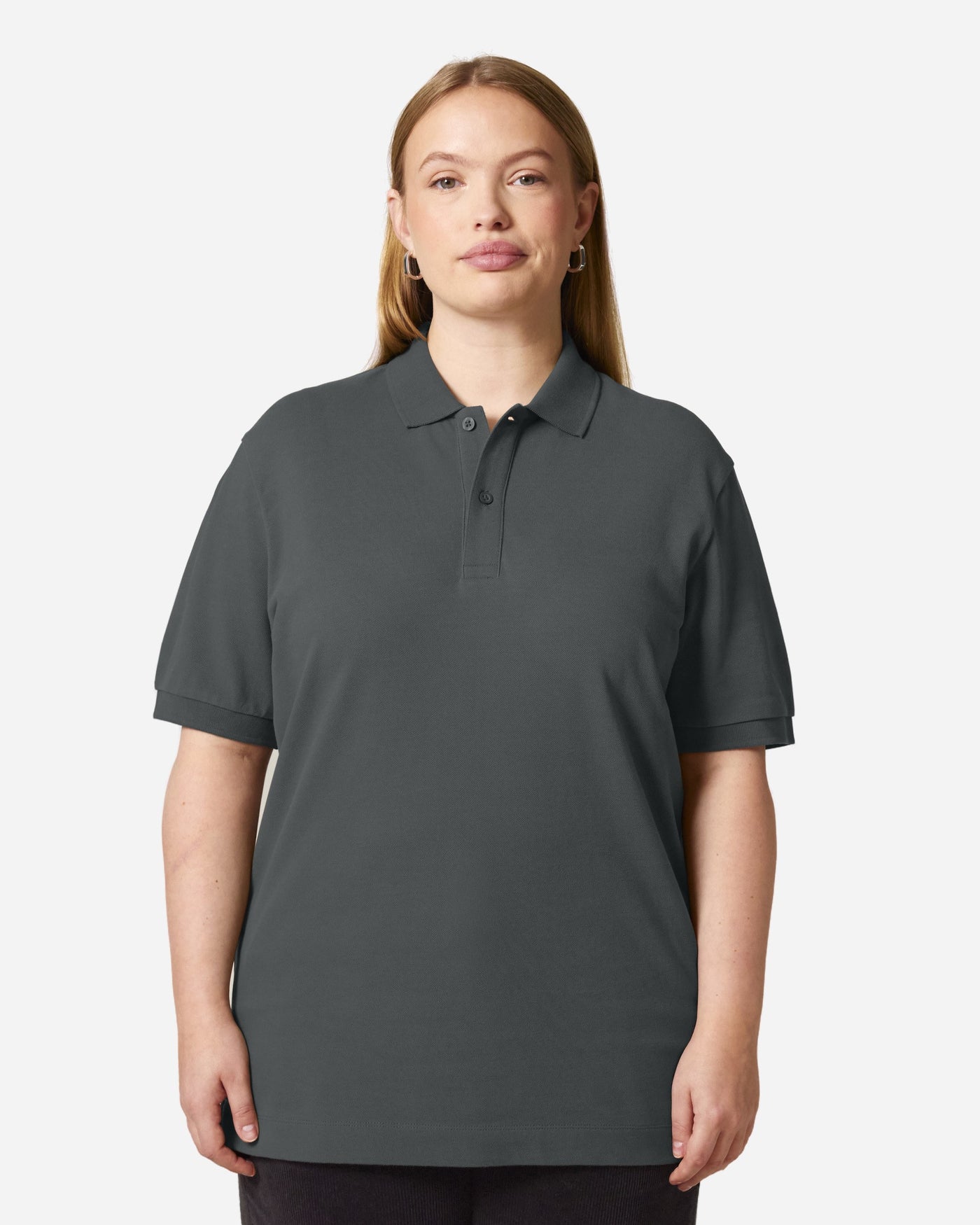 Polo unisexe Prepster 2.0 porté, coloris Anthracite