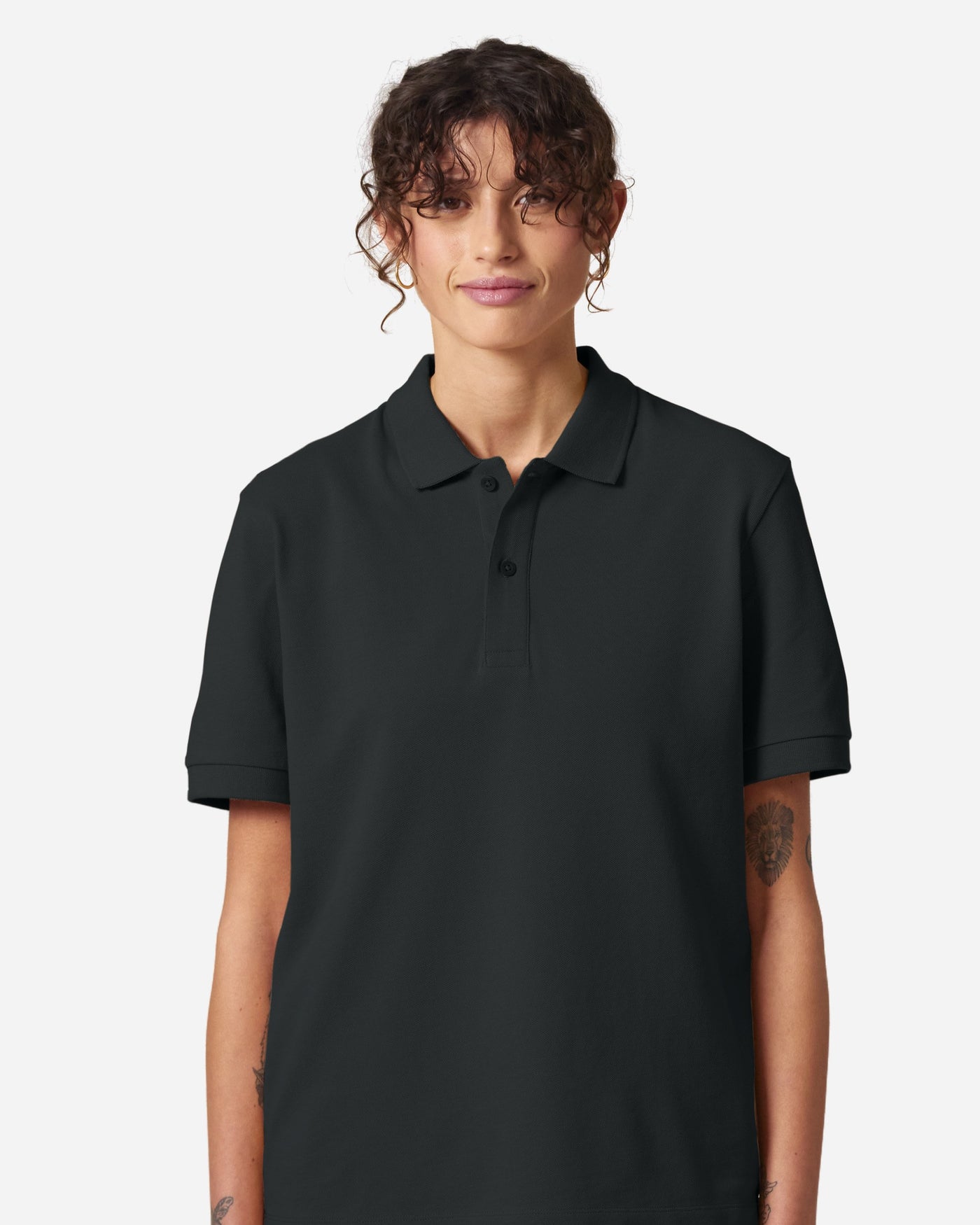 Polo unisexe Prepster 2.0 porté, coloris Black