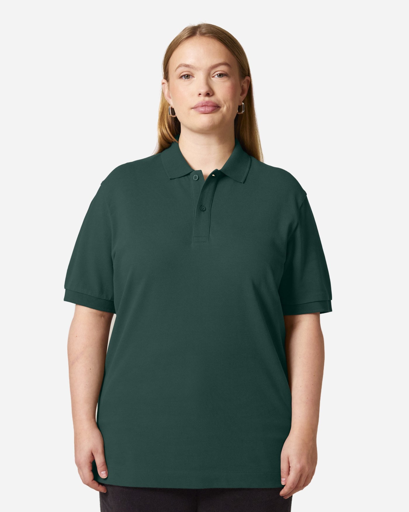 Polo unisexe Prepster 2.0 porté, coloris Glazed Green