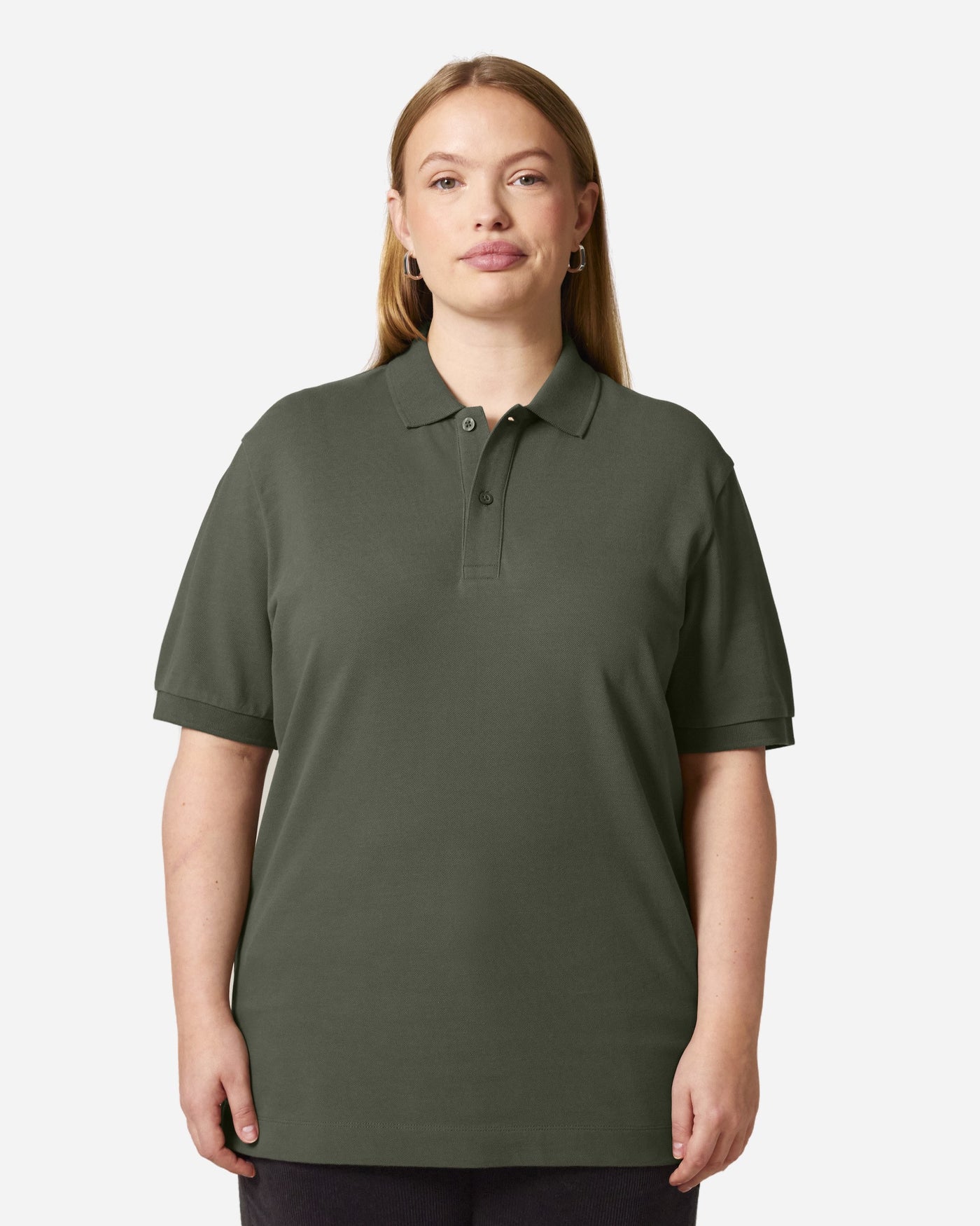 Polo unisexe Prepster 2.0 porté, coloris Khaki