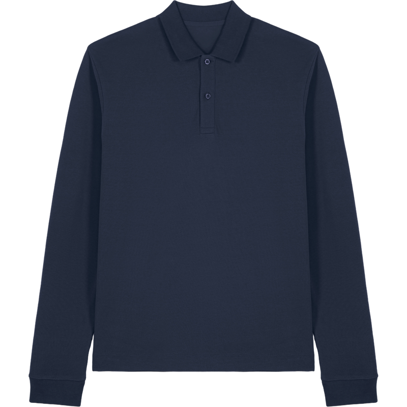 Polo manches longues unisexe Prepster 2.0 à plat, coloris French Navy