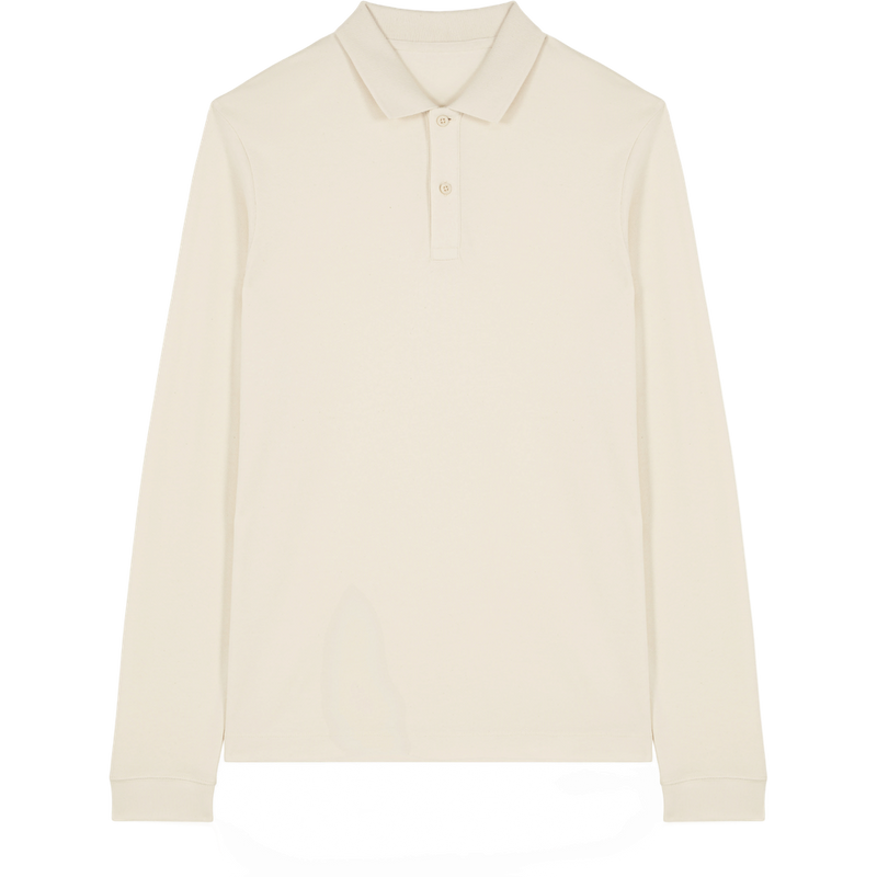 Polo manches longues unisexe Prepster 2.0 à plat, coloris Natural Raw