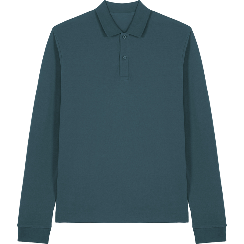 Polo manches longues unisexe Prepster 2.0 à plat, coloris Stargazer