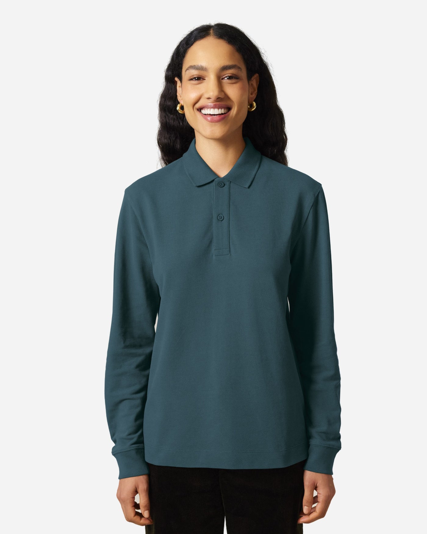 Polo manches longues unisexe Prepster 2.0 porté, coloris Stargazer