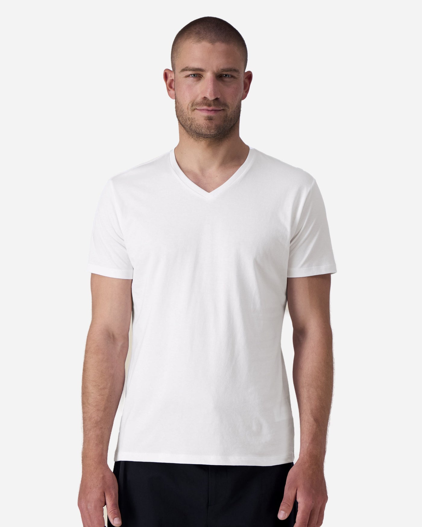 T-shirt homme Stanley Presenter porté, coloris White