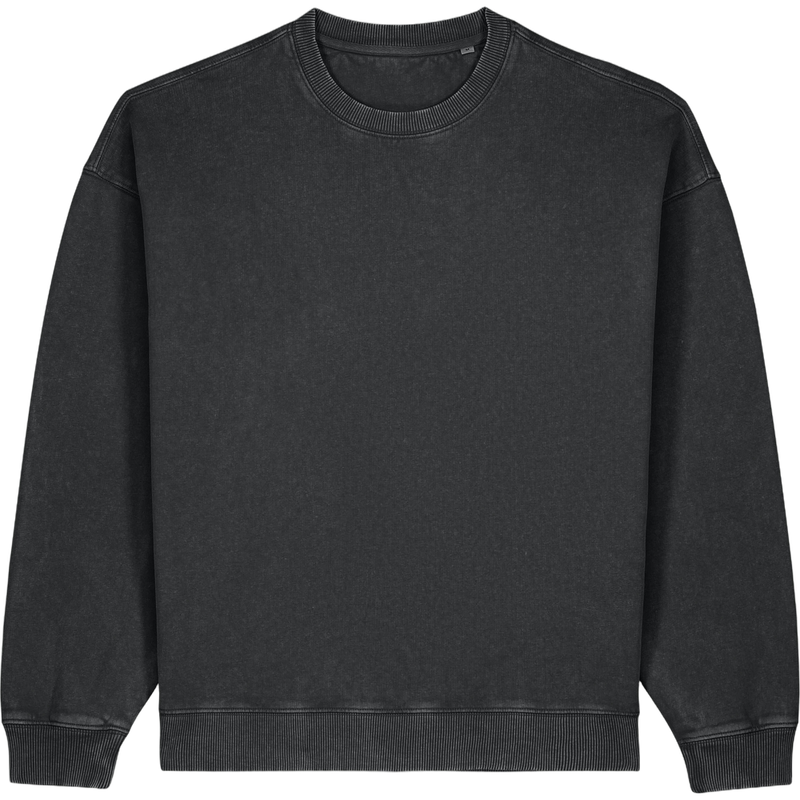 Sweat unisexe Radder 2.0 Vintage à plat, coloris G. Dyed Black Rock