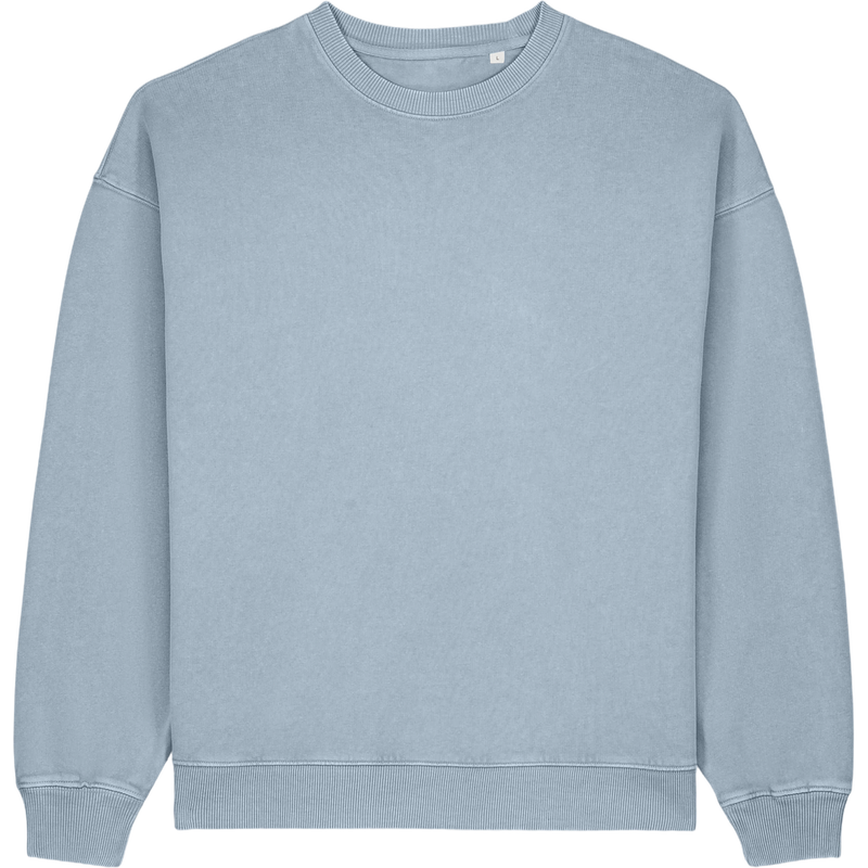 Sweat unisexe Radder 2.0 Vintage à plat, coloris G.Dyed Blue Stone