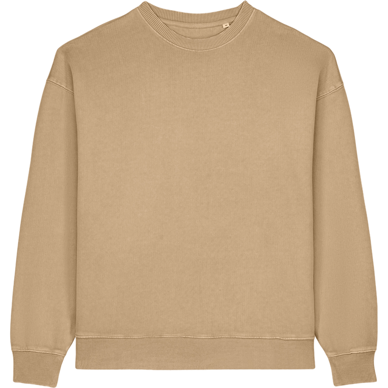 Sweat unisexe Radder 2.0 Vintage à plat, coloris G.Dyed Latte