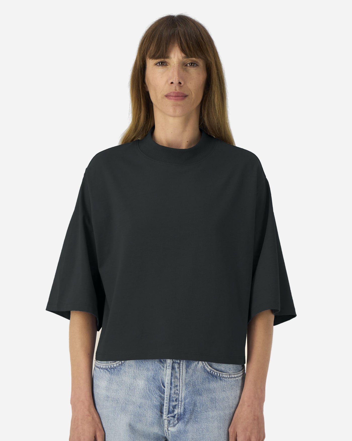 T-shirt femme Stella Raya porté, coloris Black