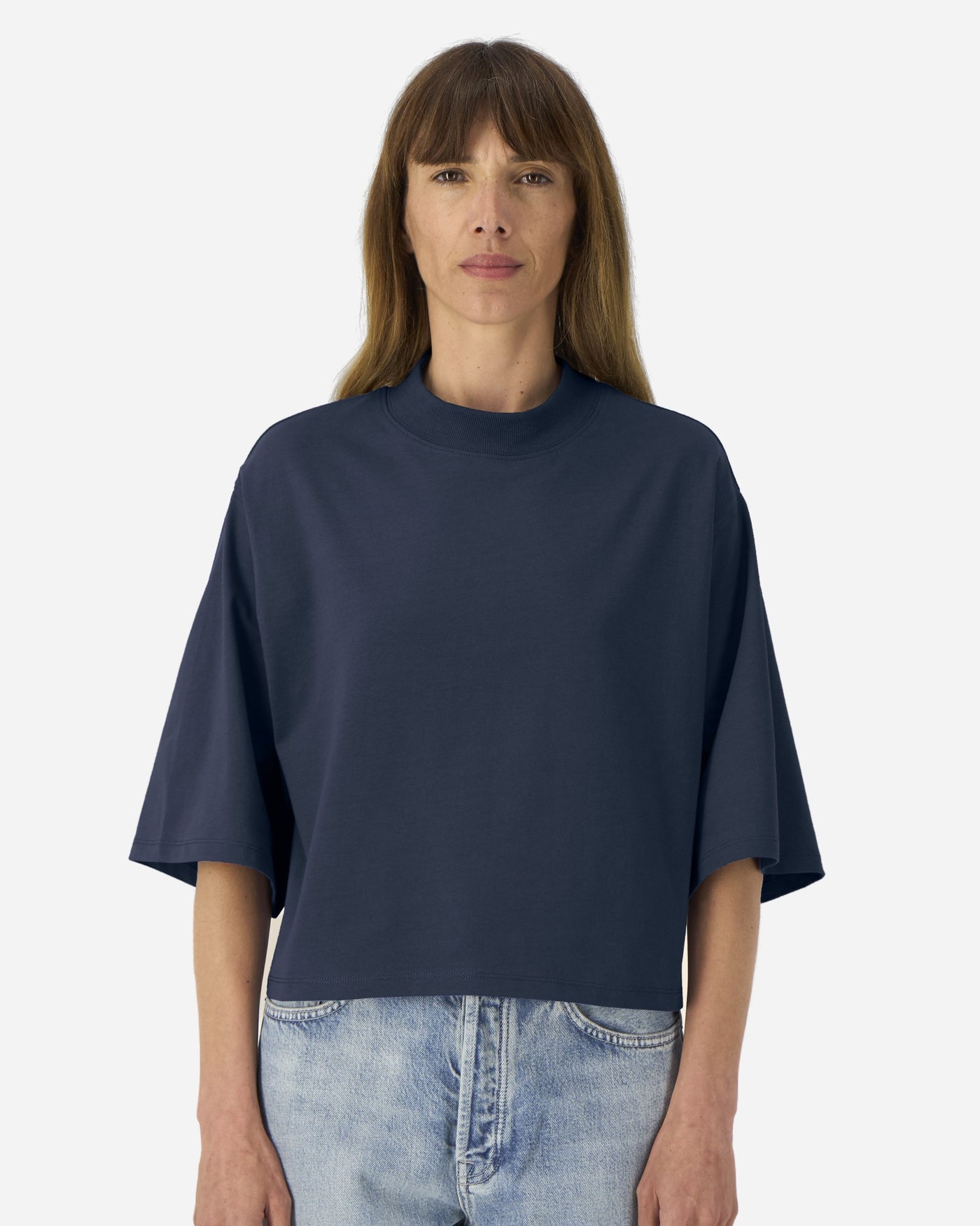 T-shirt femme Stella Raya porté, coloris French Navy