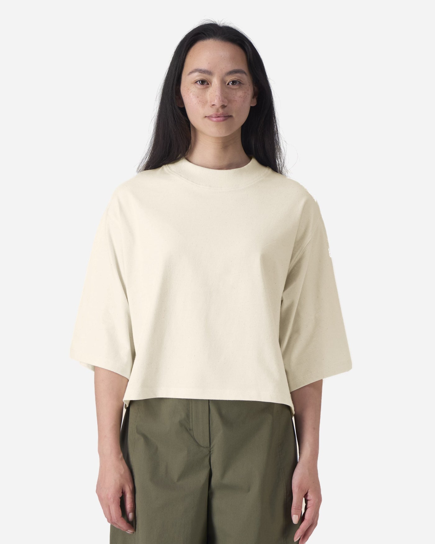 T-shirt femme Stella Raya porté, coloris Natural Raw